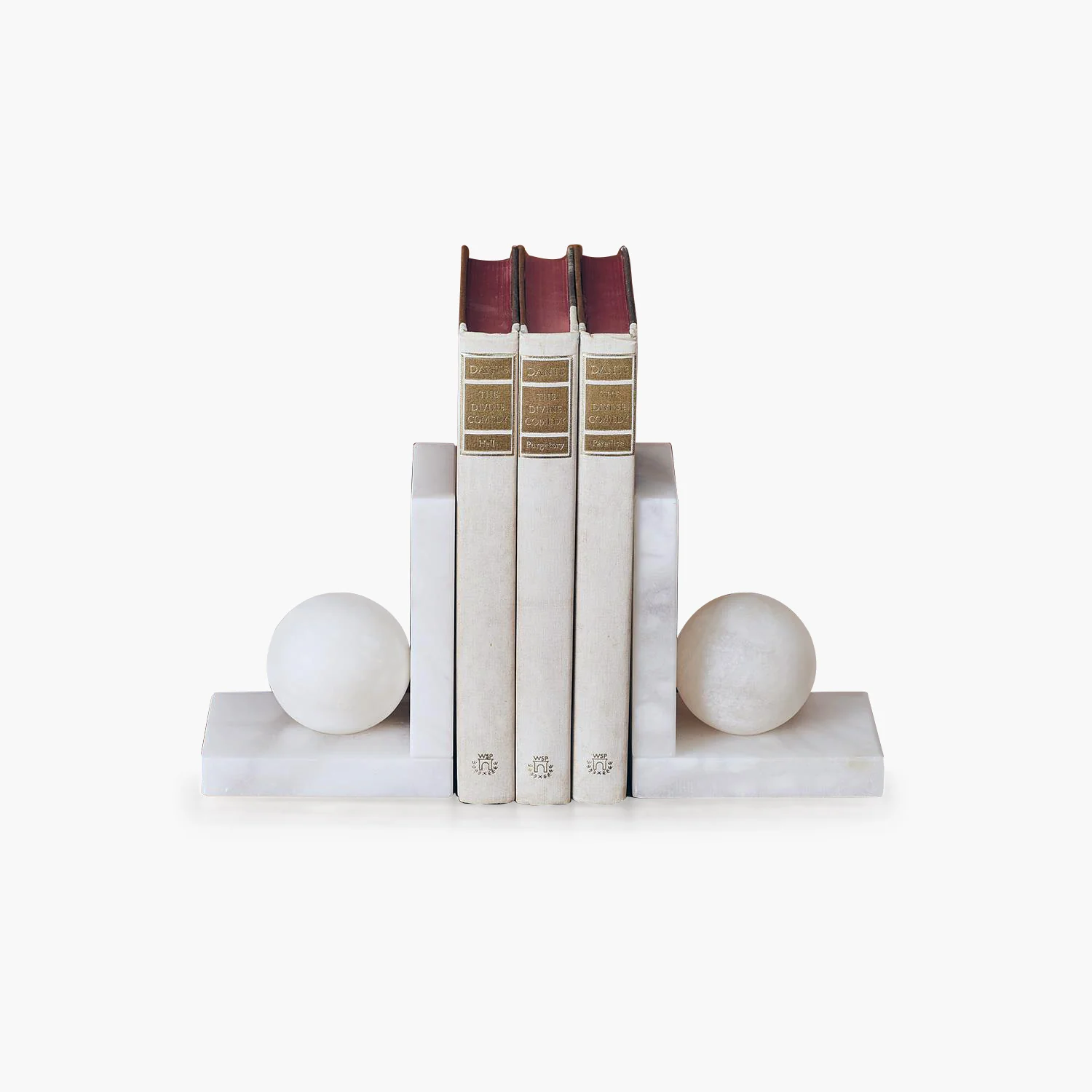 Alabaster Ball Bookends-Pair - Image 4