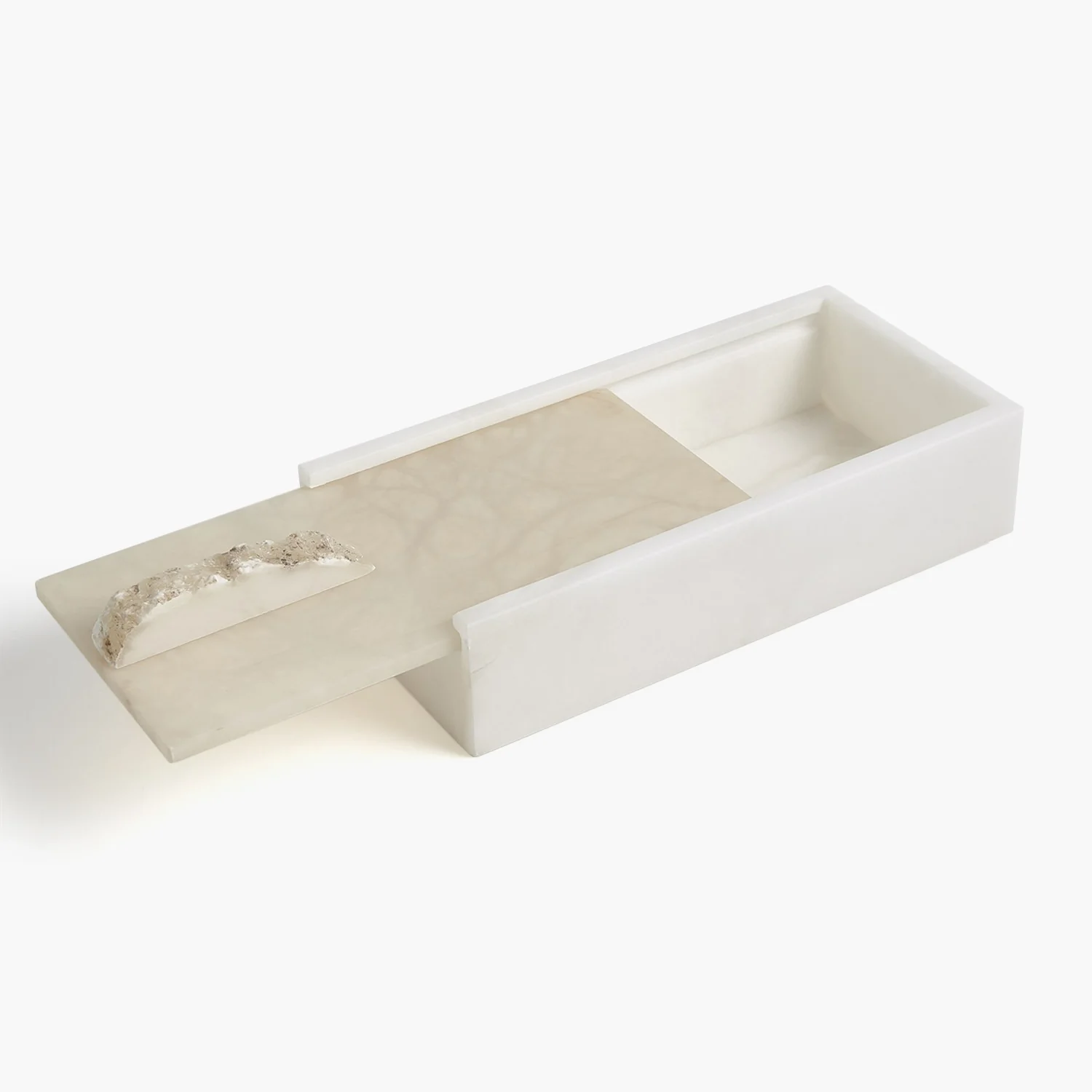 Alabaster Rectangle Box w/Rock Finial - Image 4