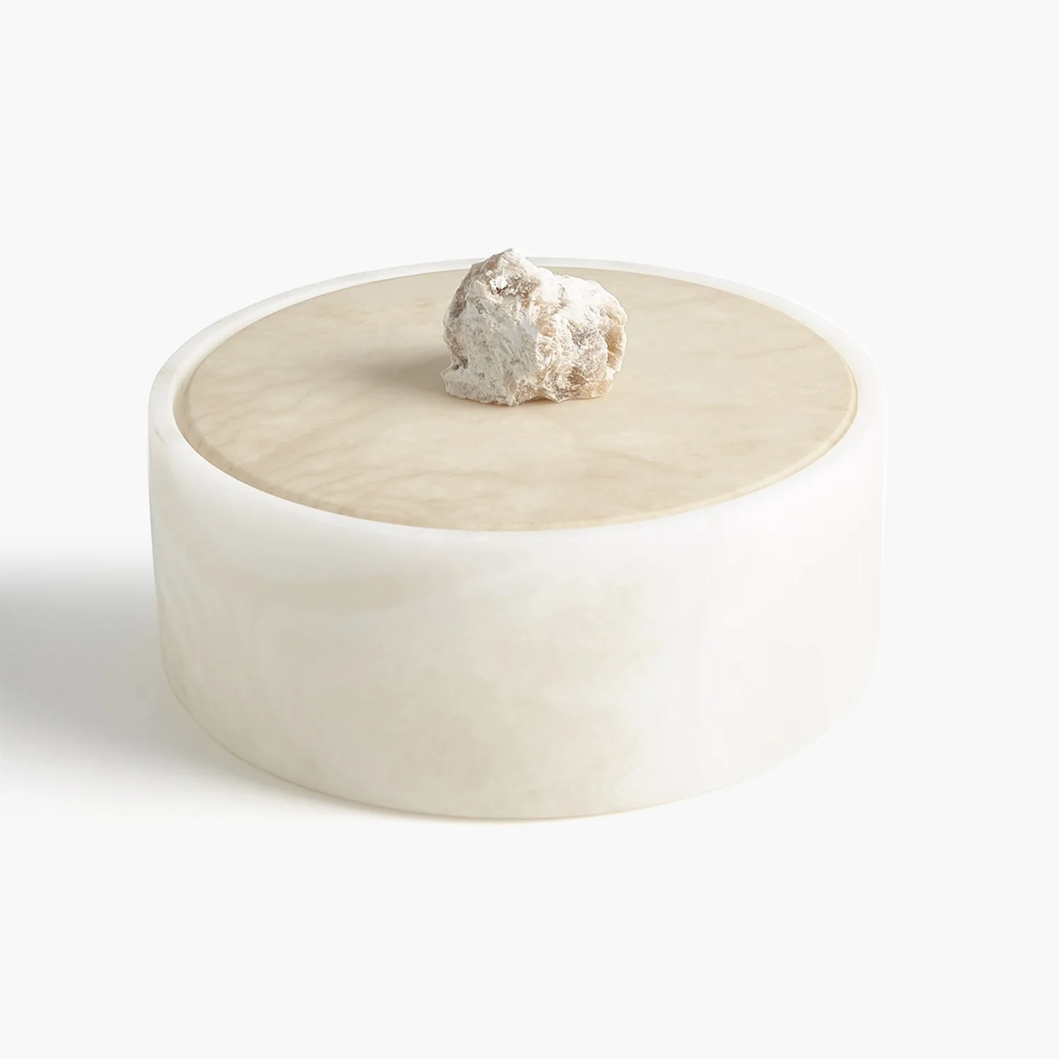 Alabaster Round Box w/Rock Finial - Image 3