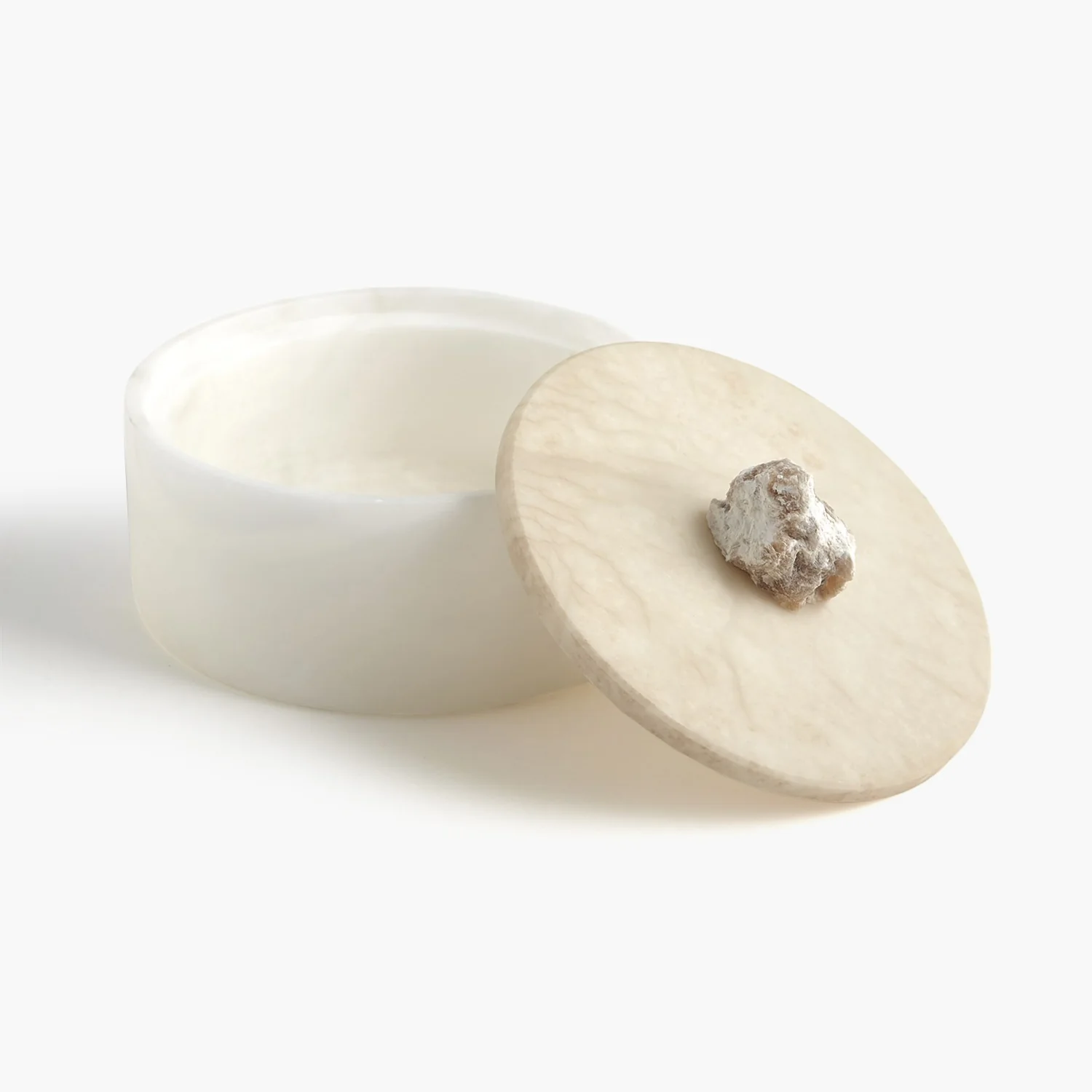 Alabaster Round Box w/Rock Finial - Image 4