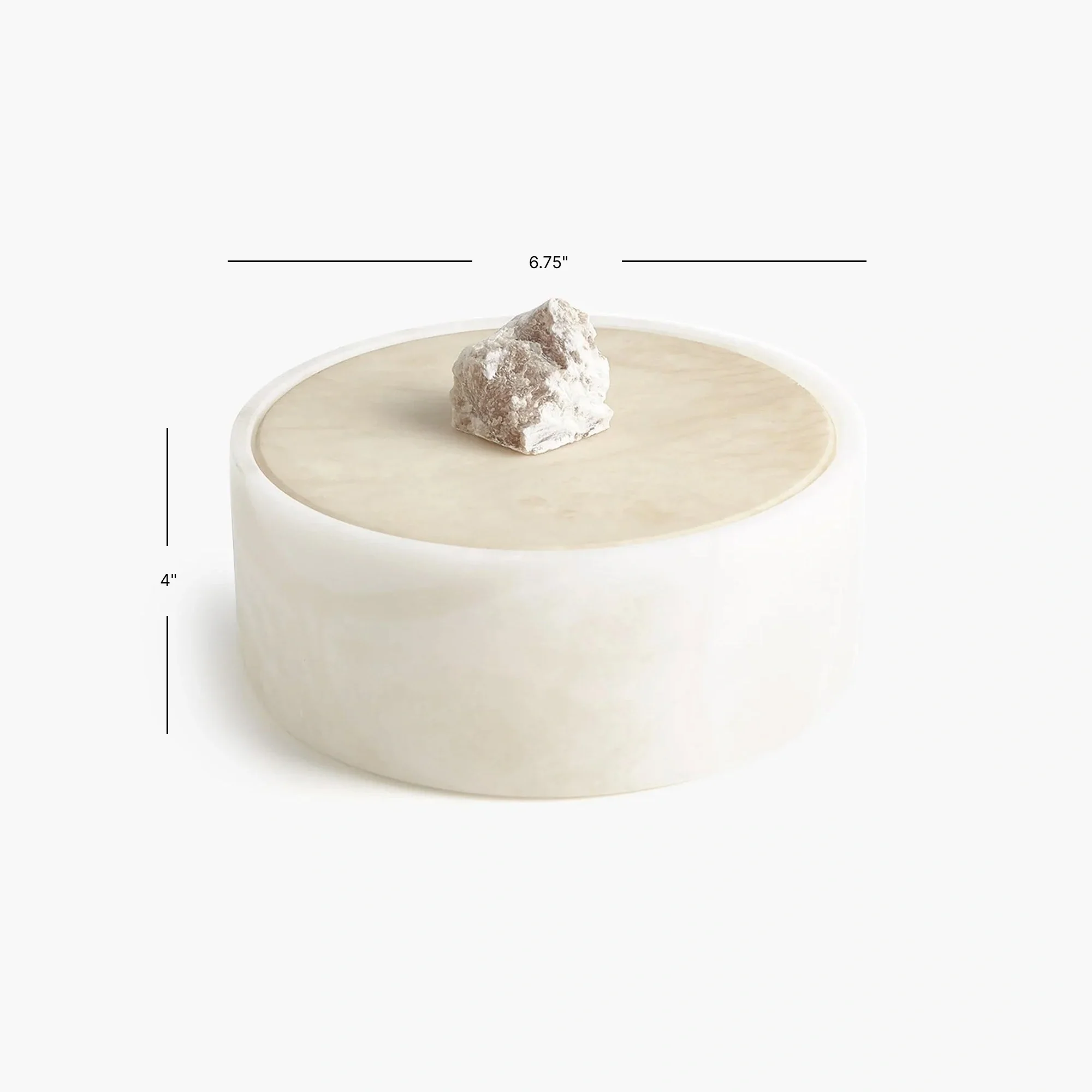 Alabaster Round Box w/Rock Finial - Image 6