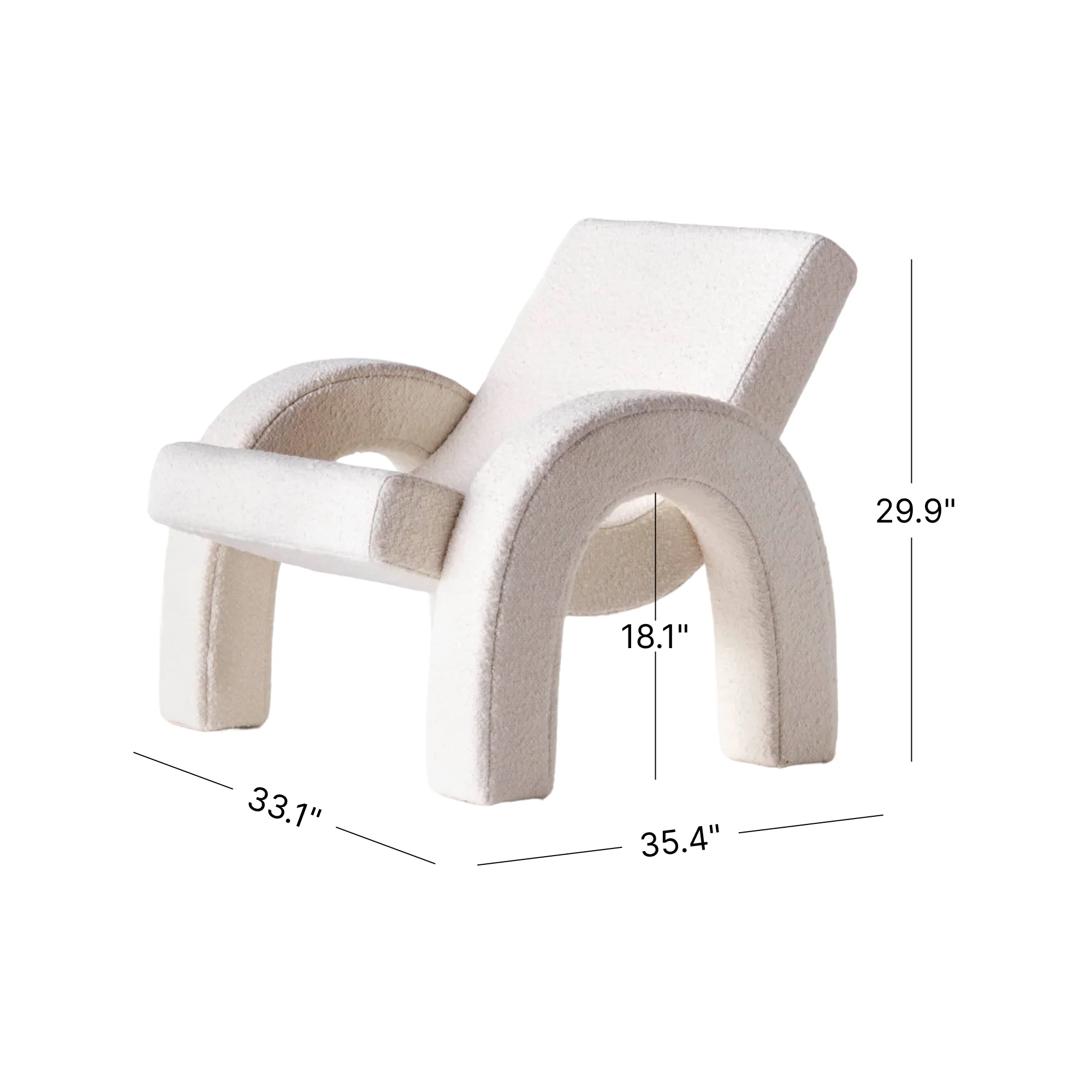 Arco Lounge Chair Boucle White - Image 7