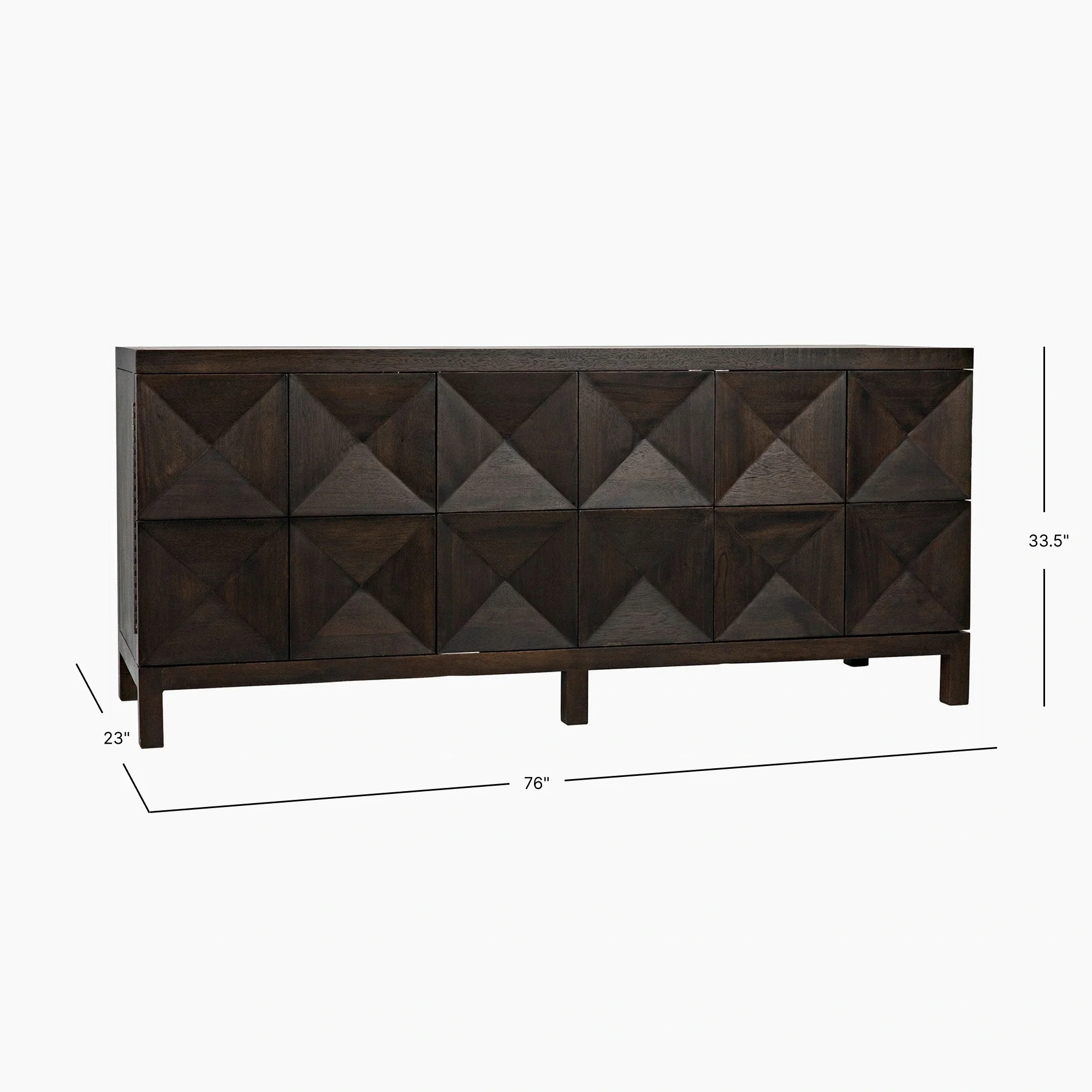 Aubree 3 Door Sideboard, Ebony Walnut - Image 4