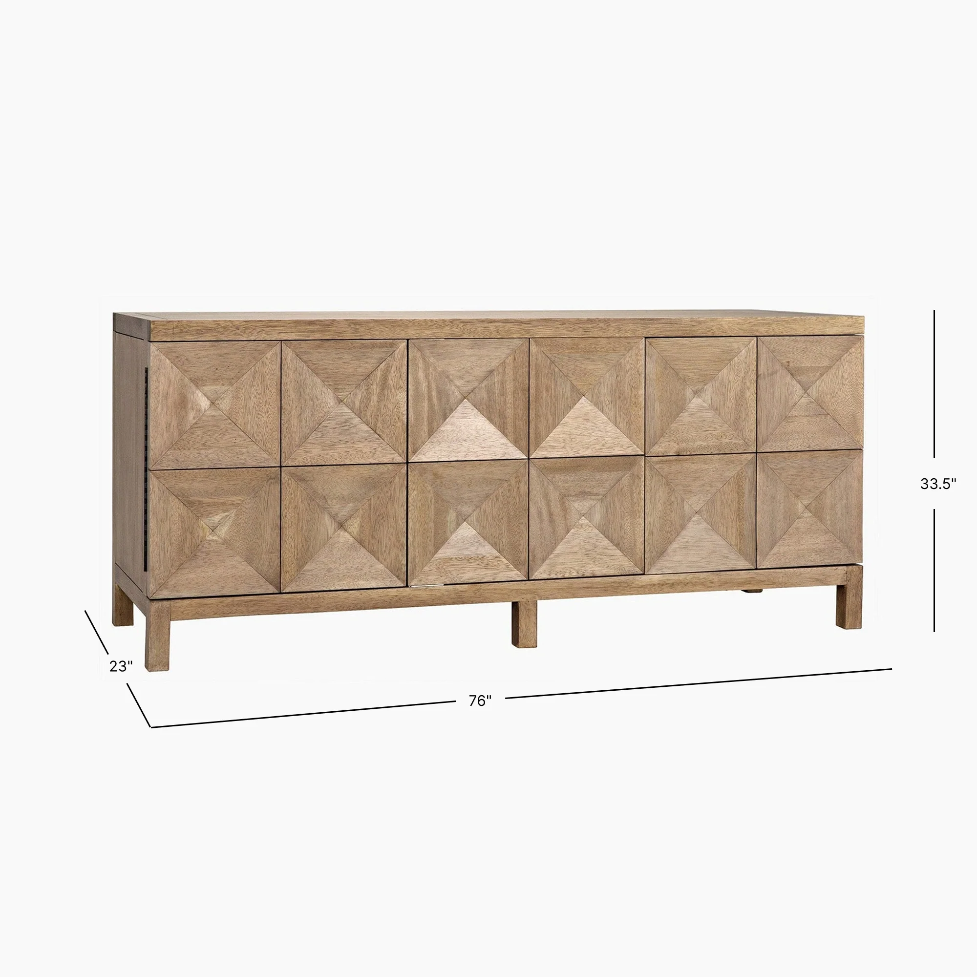 Aubree 3 Door Sideboard, Washed Walnut - Image 6