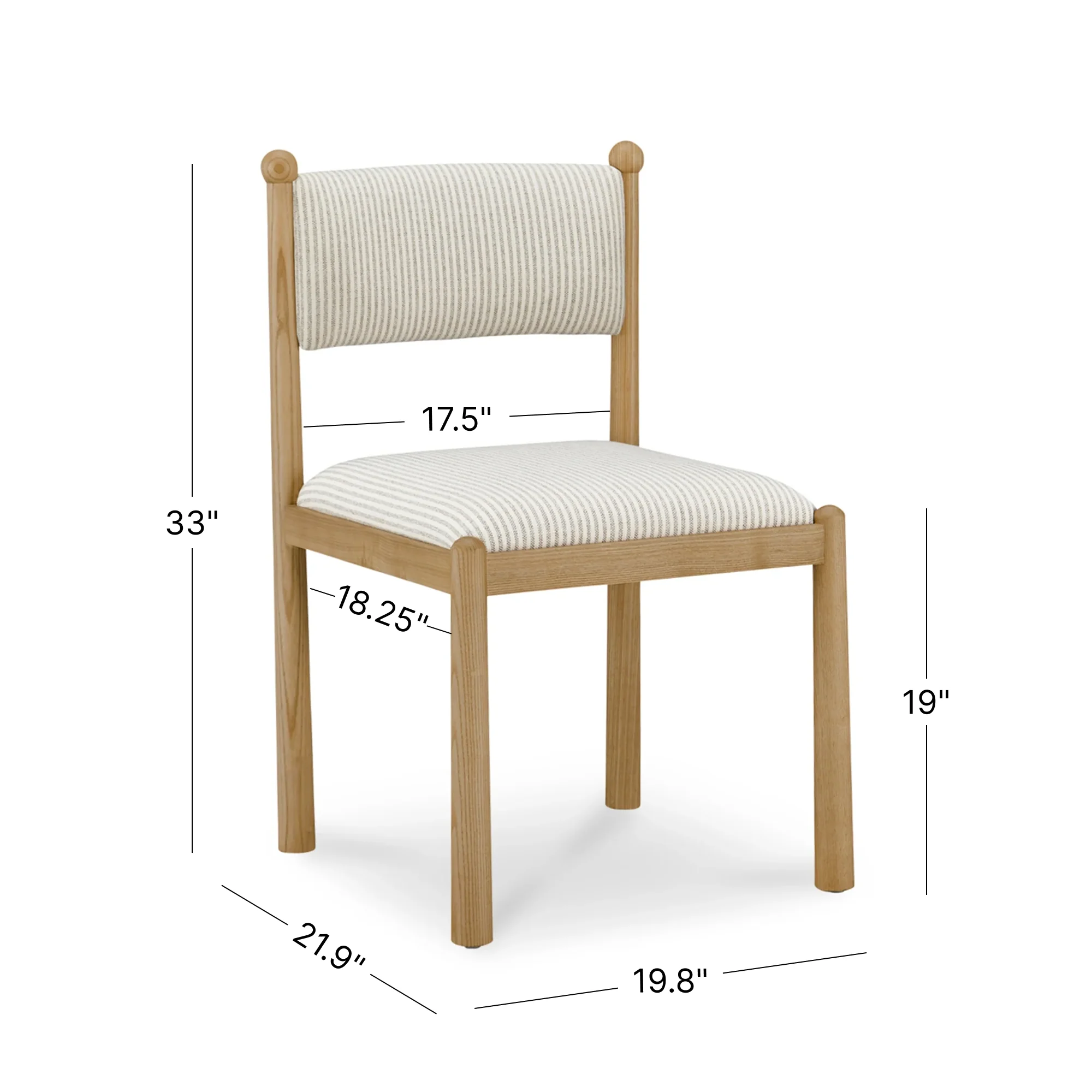Avery Dining Chair - Stripe - Set Of Two - Image 8