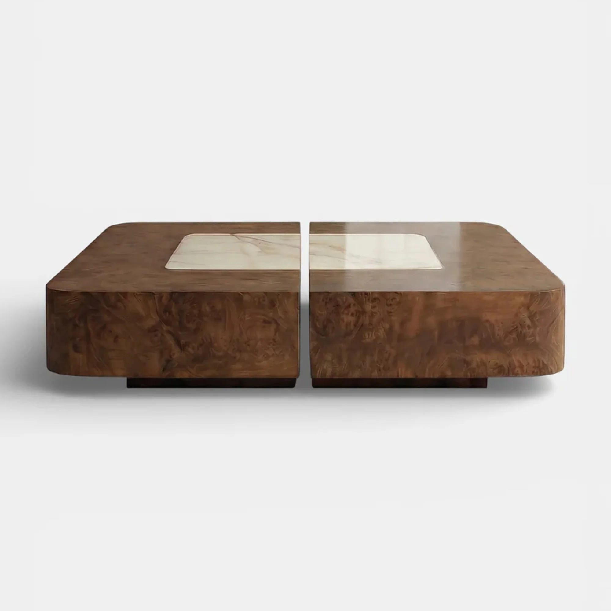 Baci Burl Wood and Shell Onyx Coffee Table - Image 2