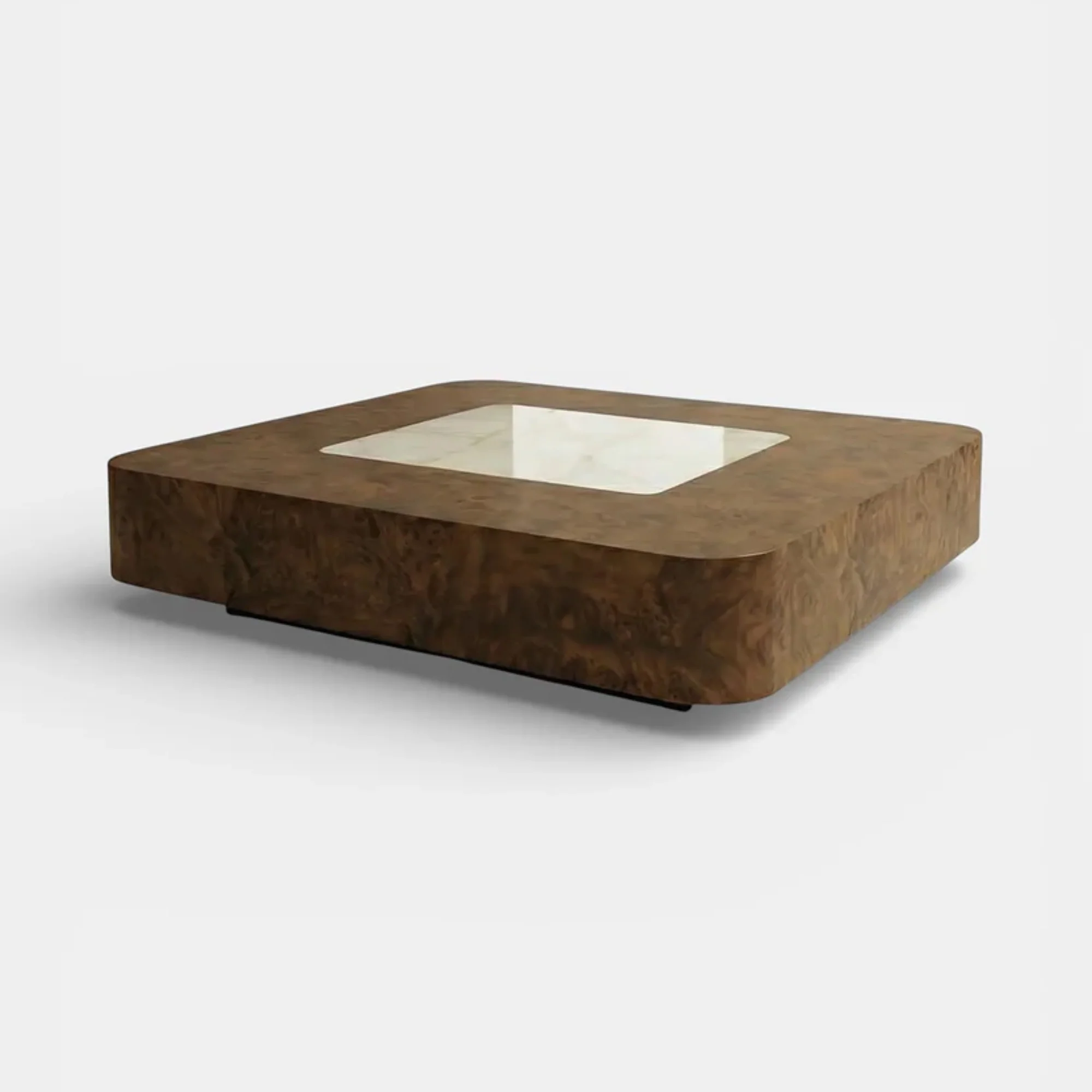 Baci Burl Wood and Shell Onyx Coffee Table - Image 3