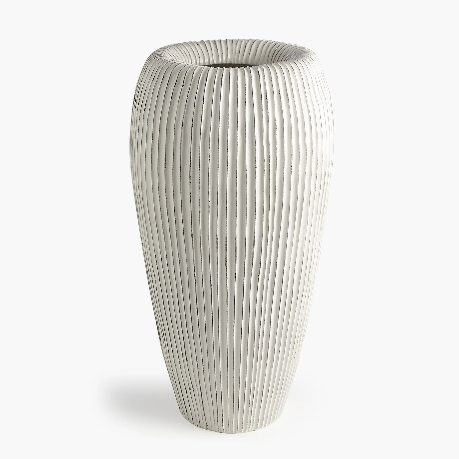 Baleen Vase-Ivory w/Brown Edges - Image 4