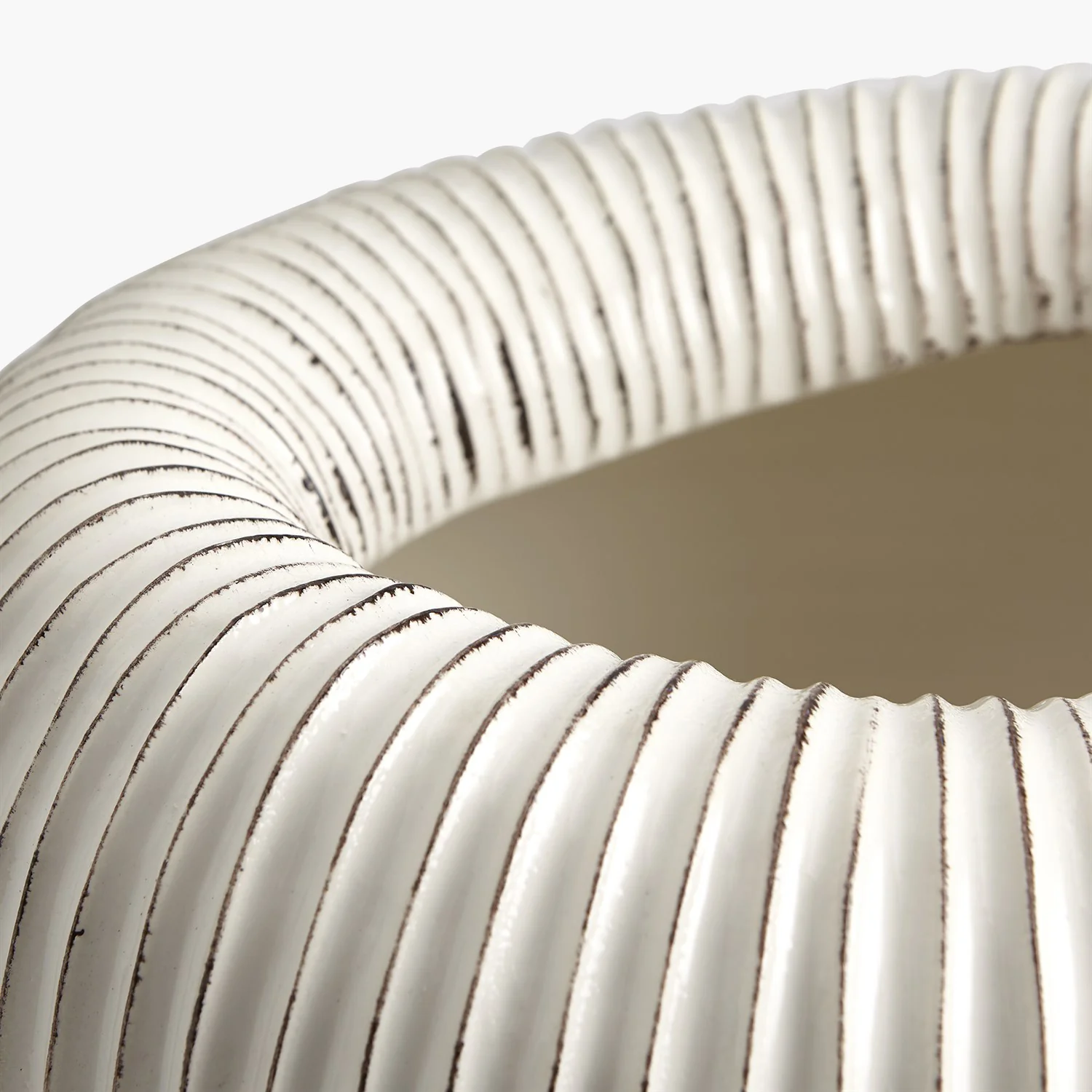 Baleen Vase-Ivory w/Brown Edges - Image 6