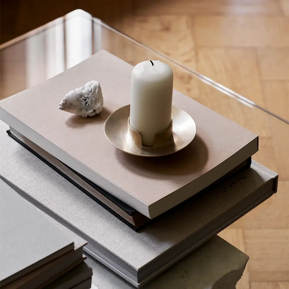 Block Candle Holder - Brass - Image 2