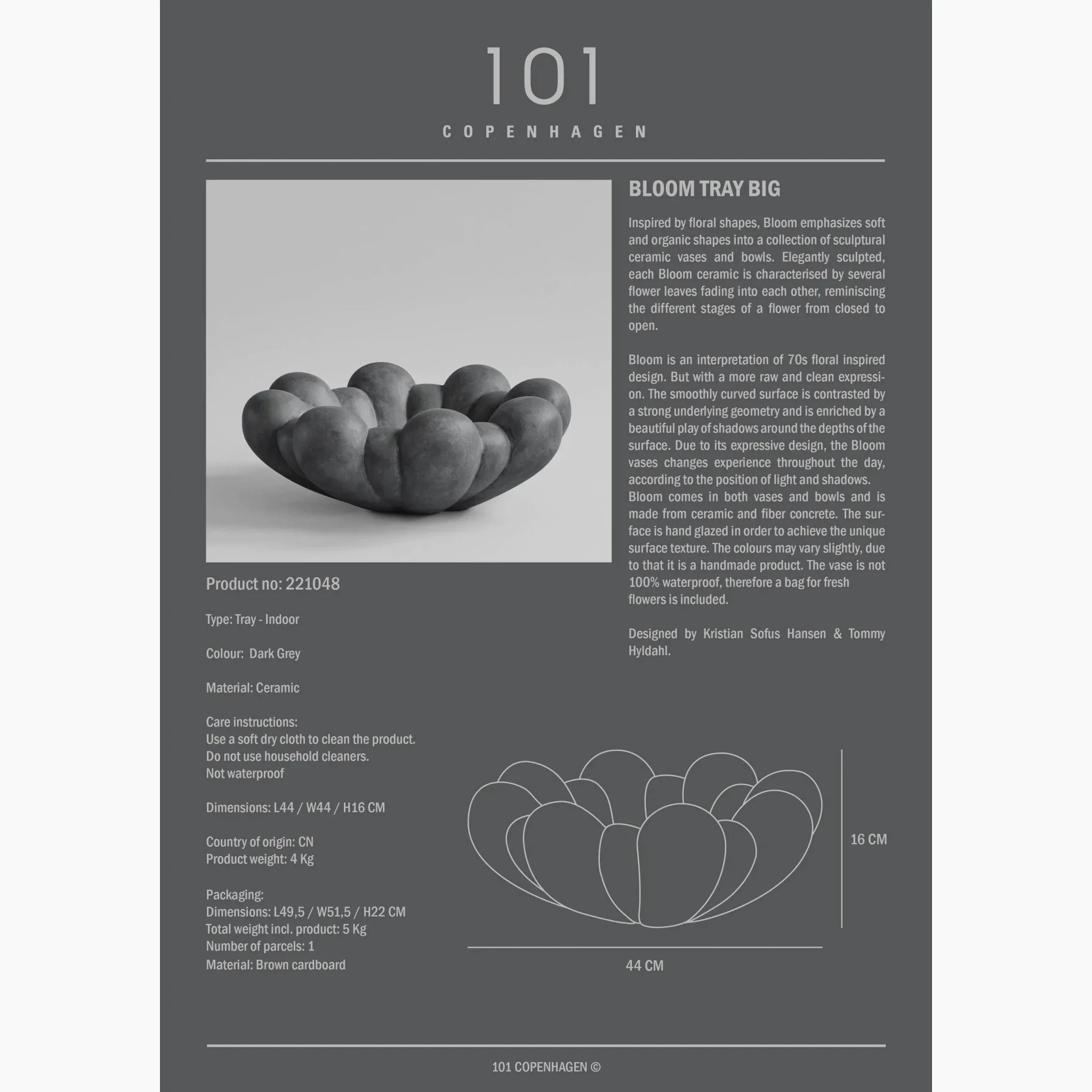 Bloom Tray, Big - Dark Grey - Image 9