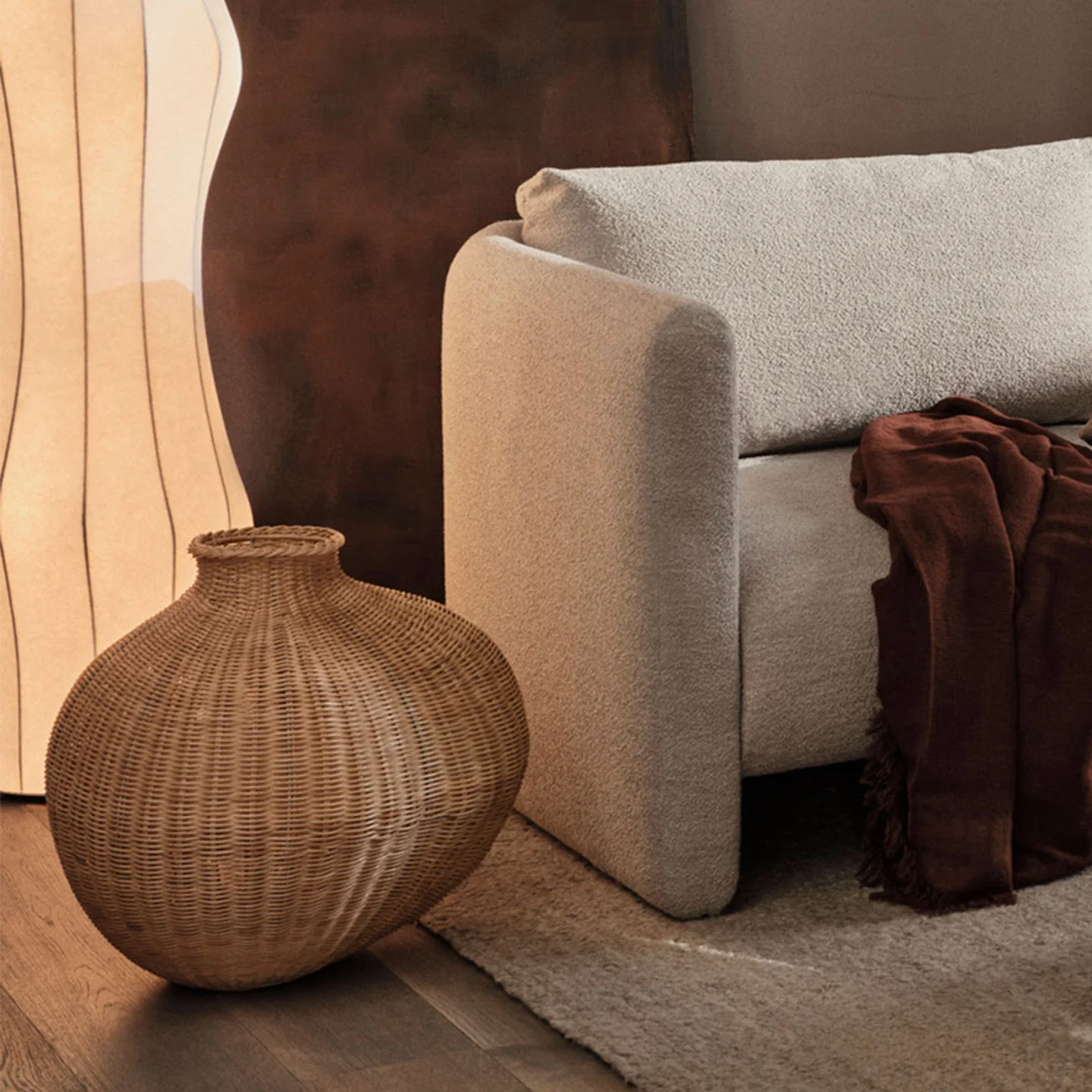 Bola Braided Floor Vase - Natural - Image 2