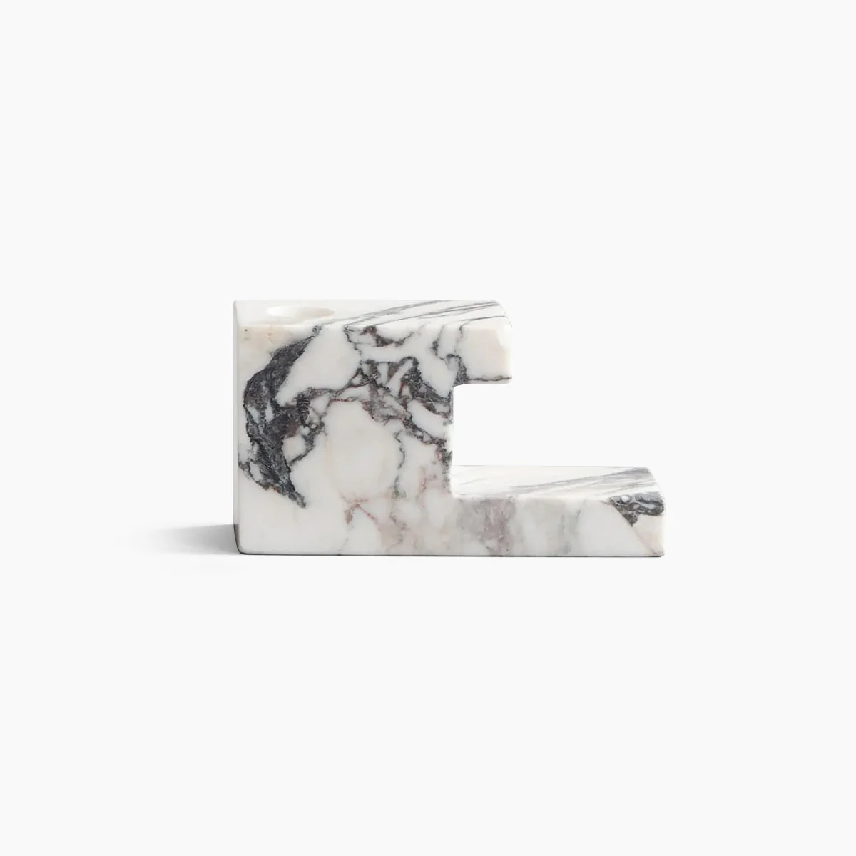 Brick Candle Holder, Low - Calacatta - Image 2