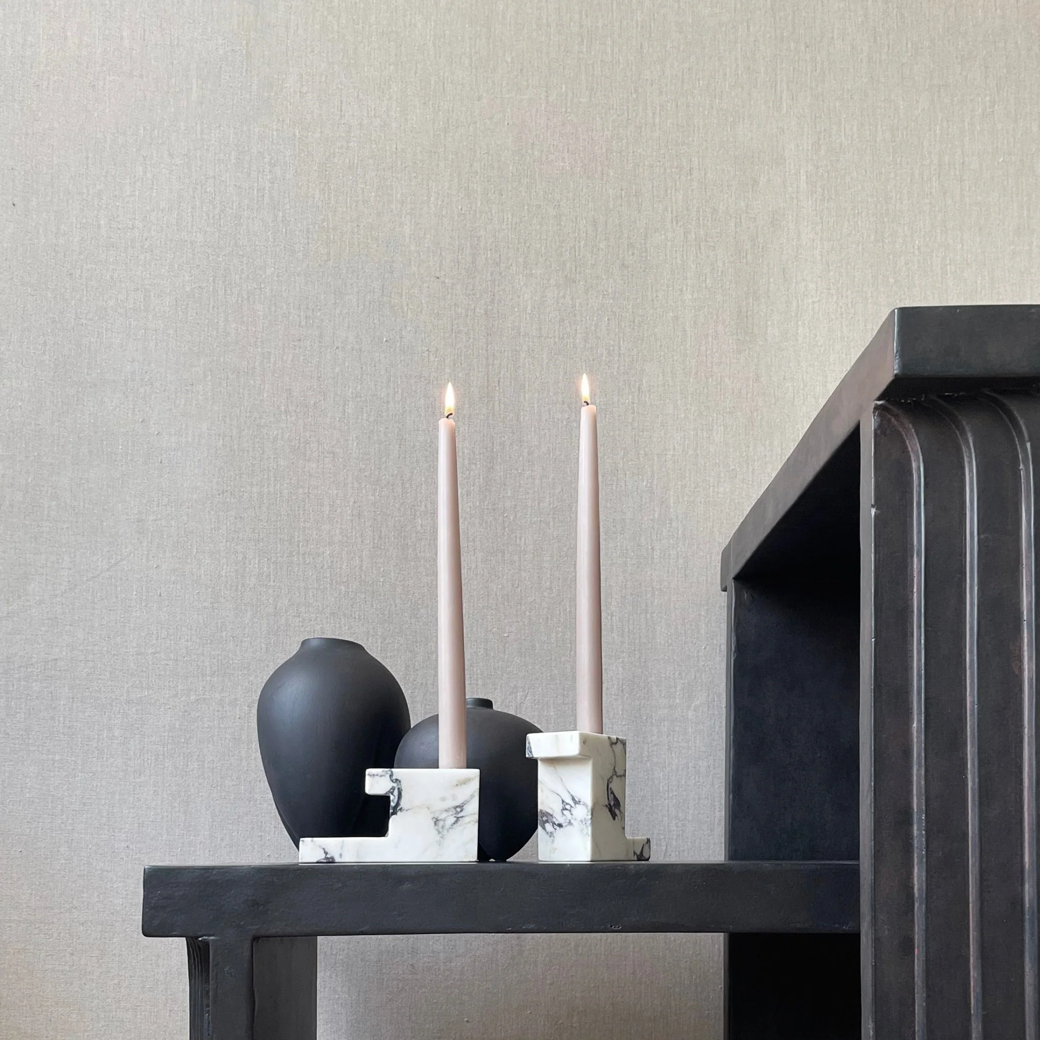 Brick Candle Holder, Low - Calacatta - Image 8