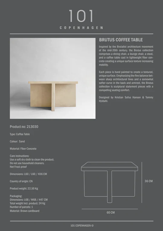 Brutus Coffee Table - Sand - Image 3