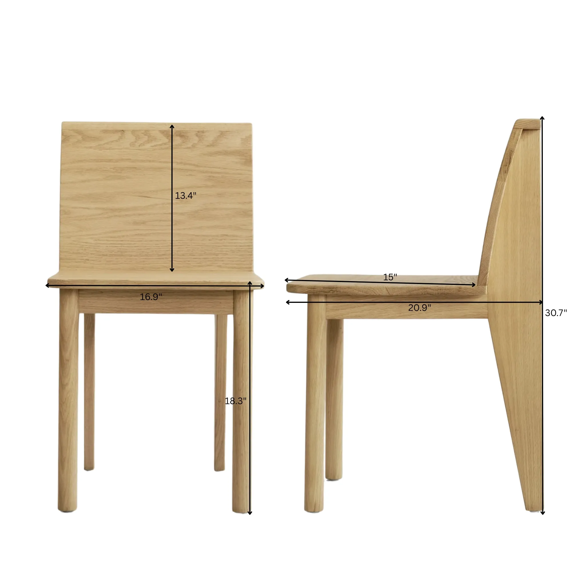 Brutus Slim Dining Chair - Natural Oak - Image 5