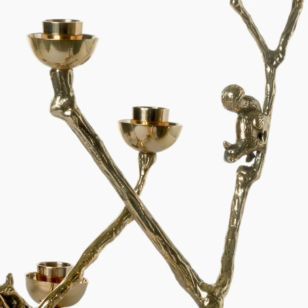Candle Holder Twiggy With Squirrels Gold - Image 4