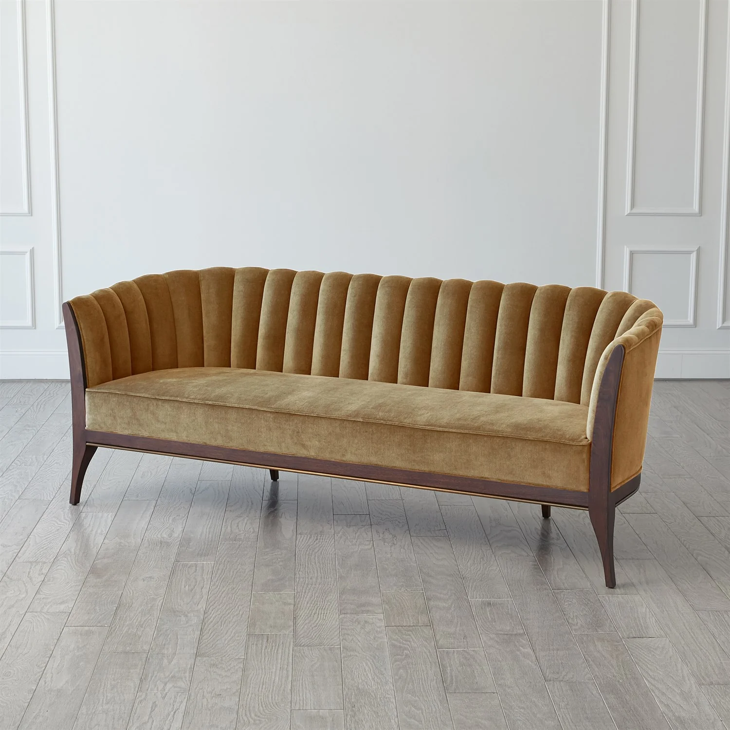 Channel Back Sofa - Toast Velvet - Image 2