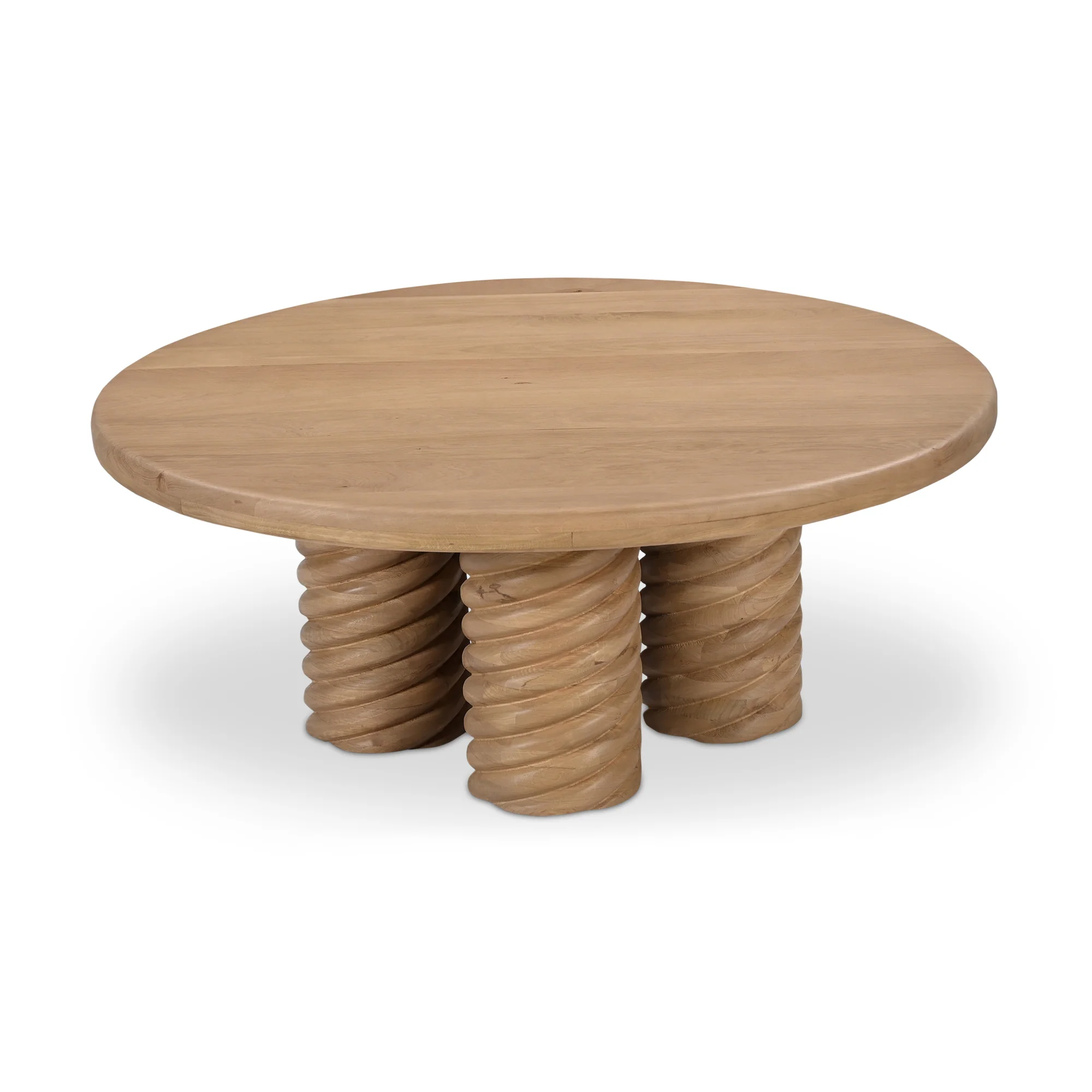 Charlotte Oak Round Coffee Table - Image 6