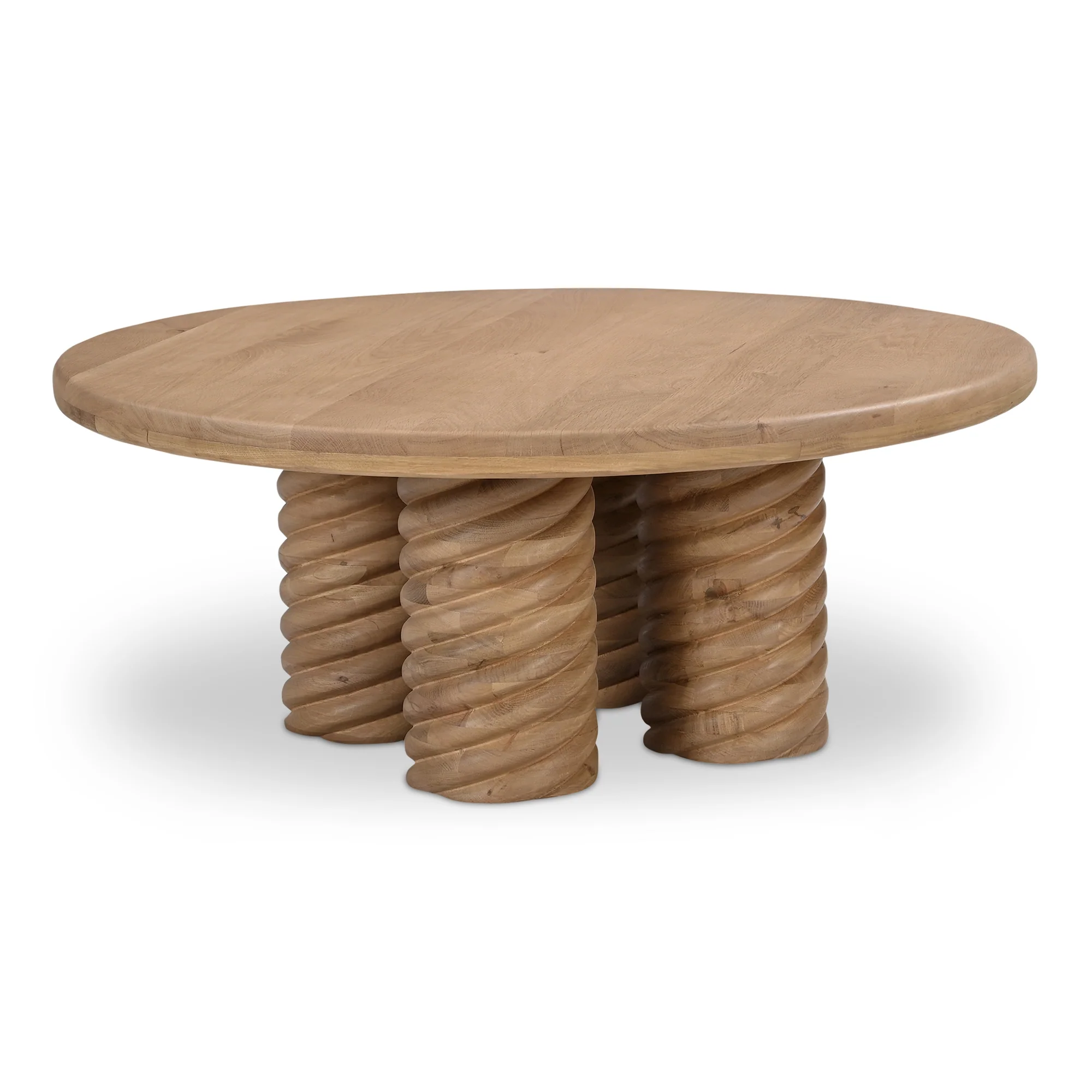 Charlotte Oak Round Coffee Table - Image 7