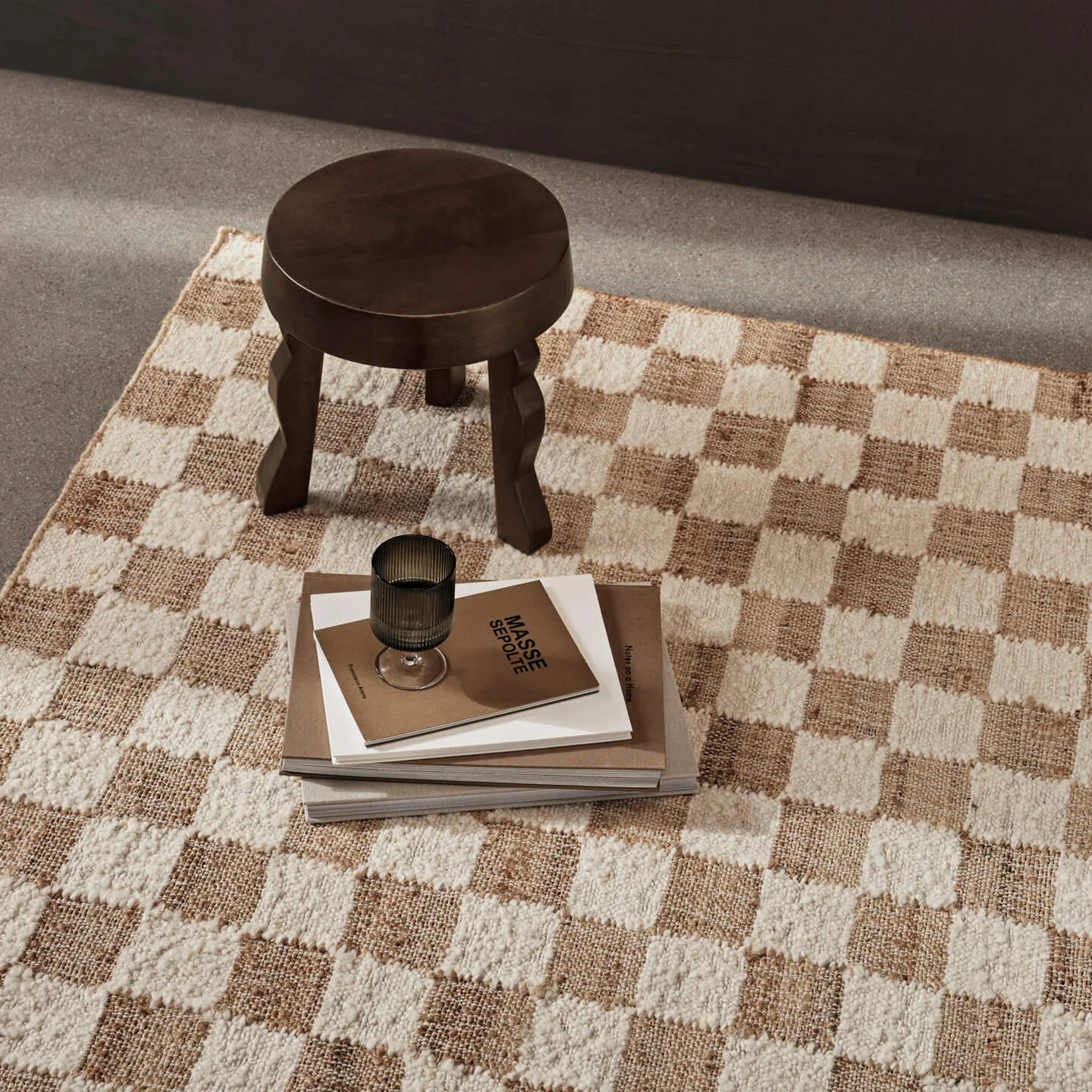 Check Wool Jute Rug - Image 6