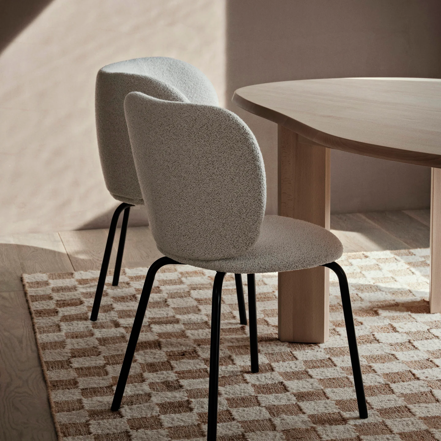 Check Wool Jute Rug - Image 7