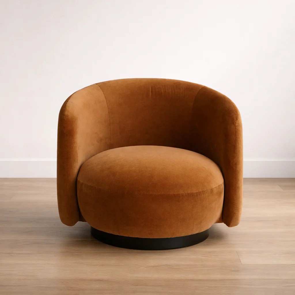 Collins Swivel Lounge Chair  Velvet - Image 2