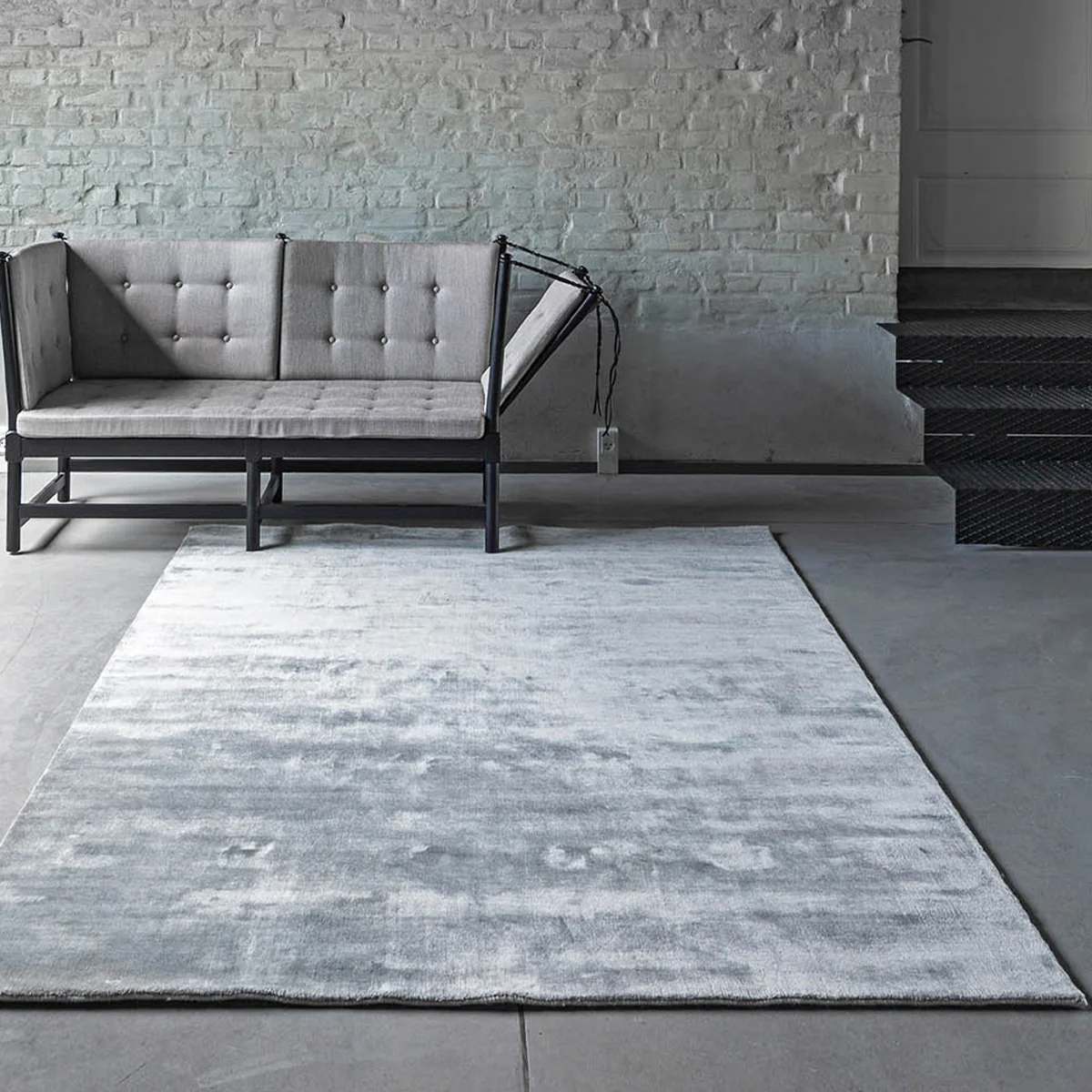 Concrete Grey Earth Bamboo Rug - Image 2
