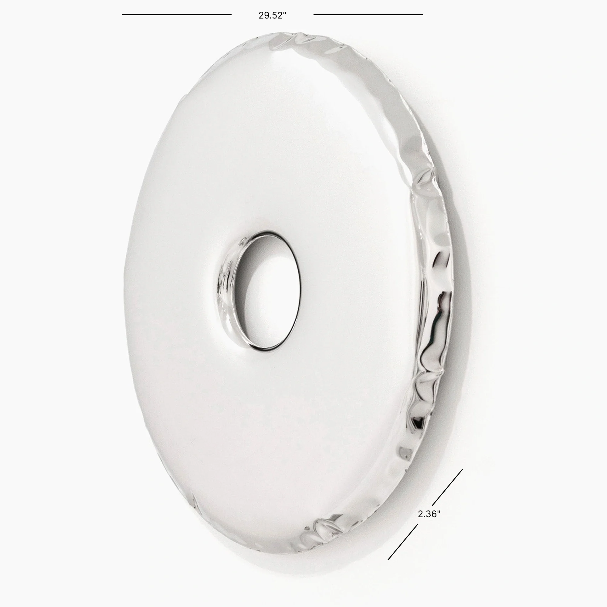Contemporary Mirror 'Rondo 75' in Polished Stainless Steel - Image 7