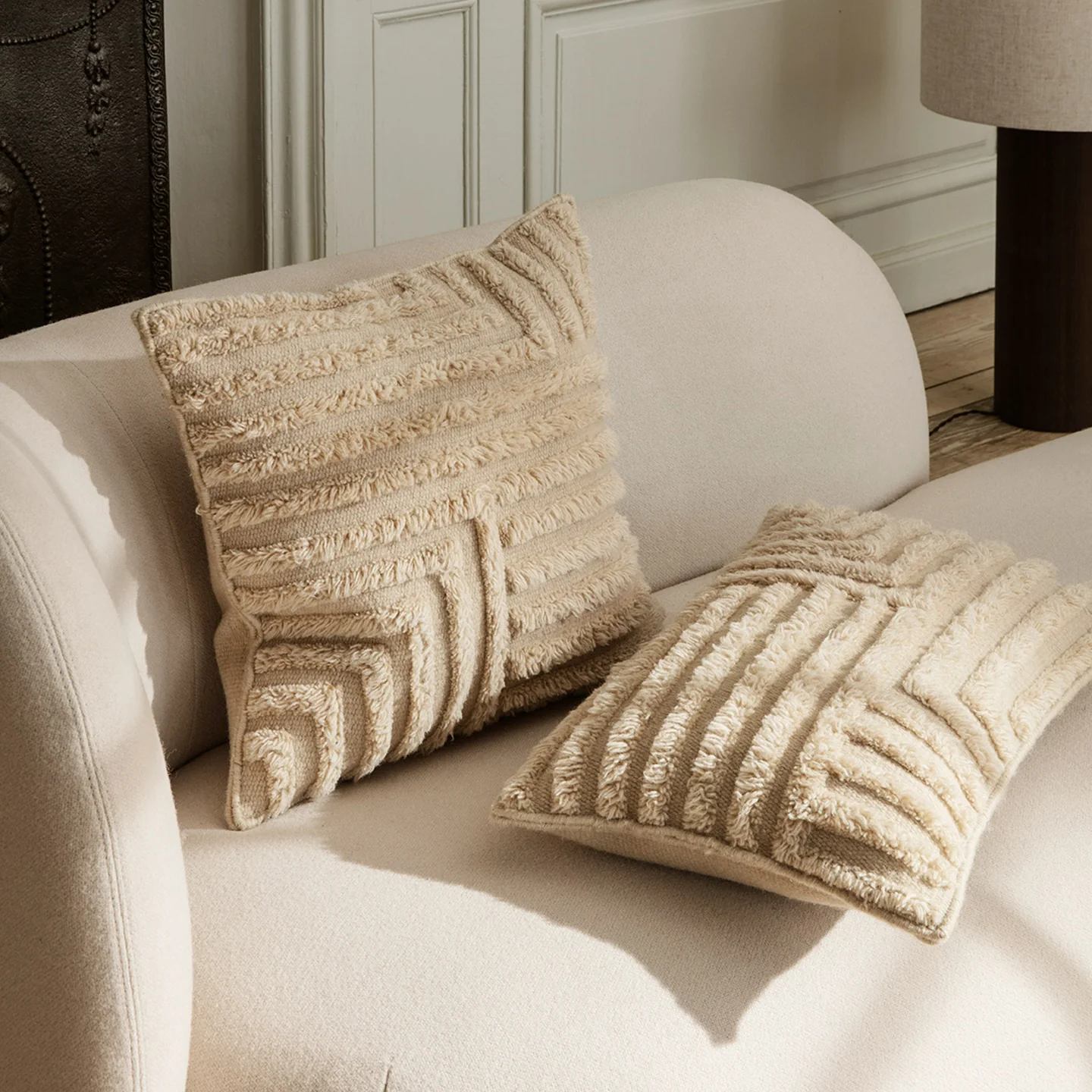 Crease Wool Cushion - Light Sand - Image 2