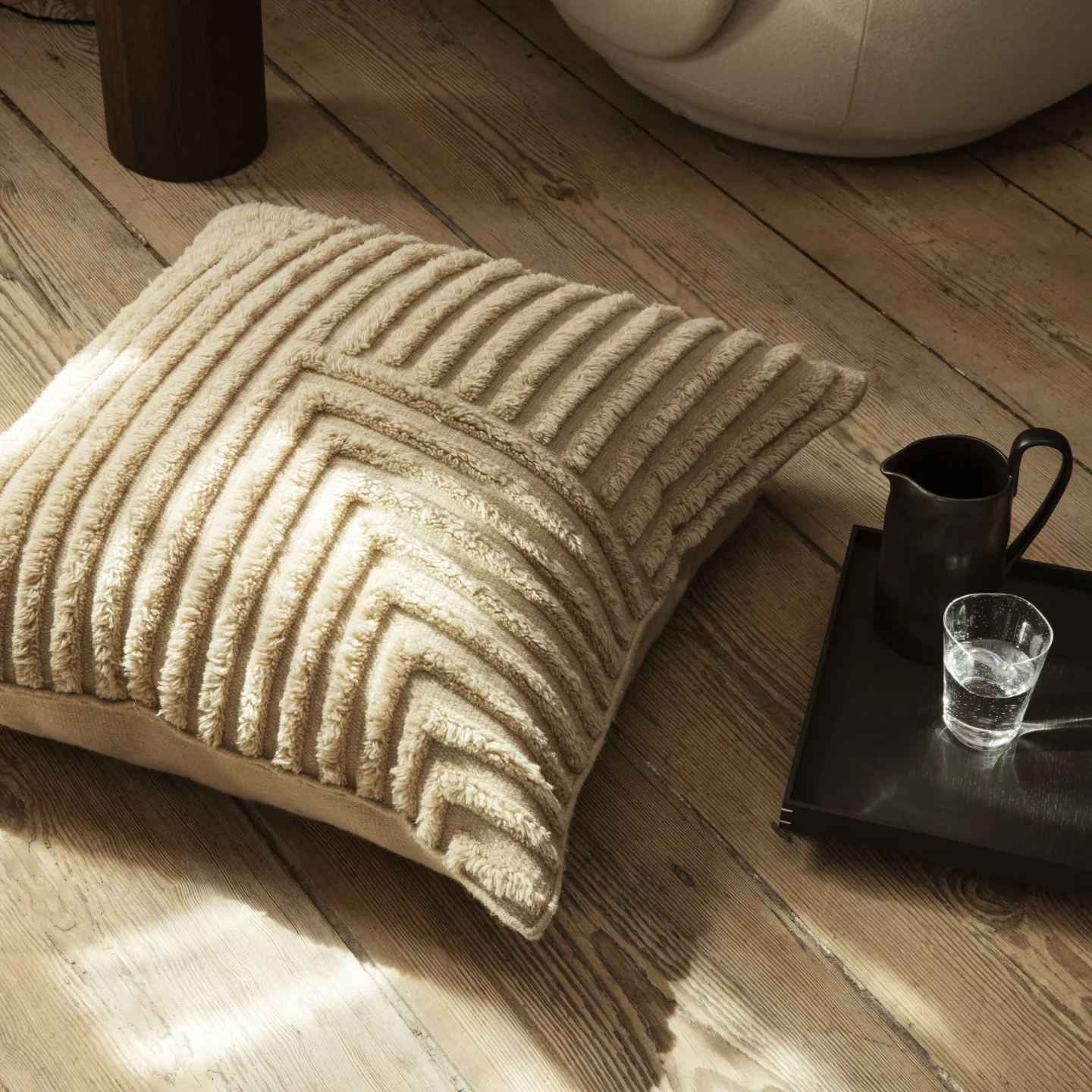 Crease Wool Cushion - Light Sand - Image 3