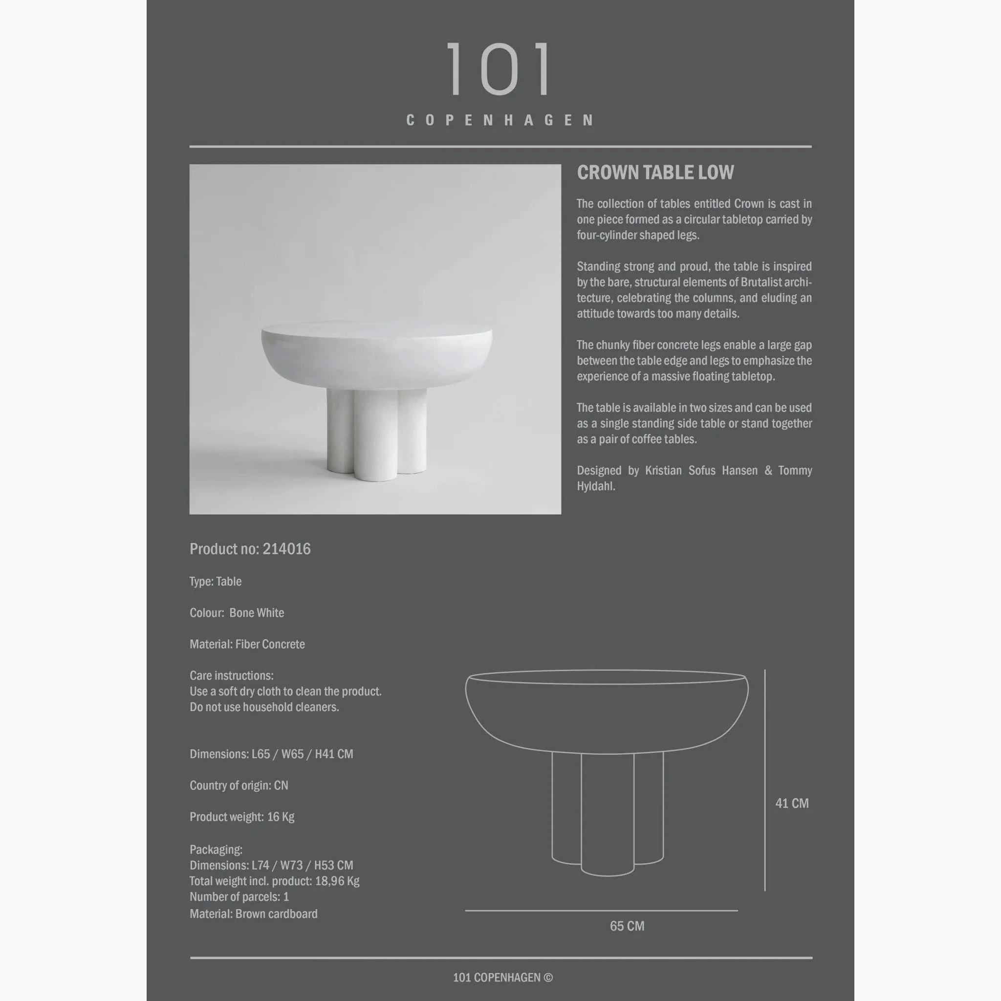 Crown Table, Low - Bone White - Pickup Only - Image 9