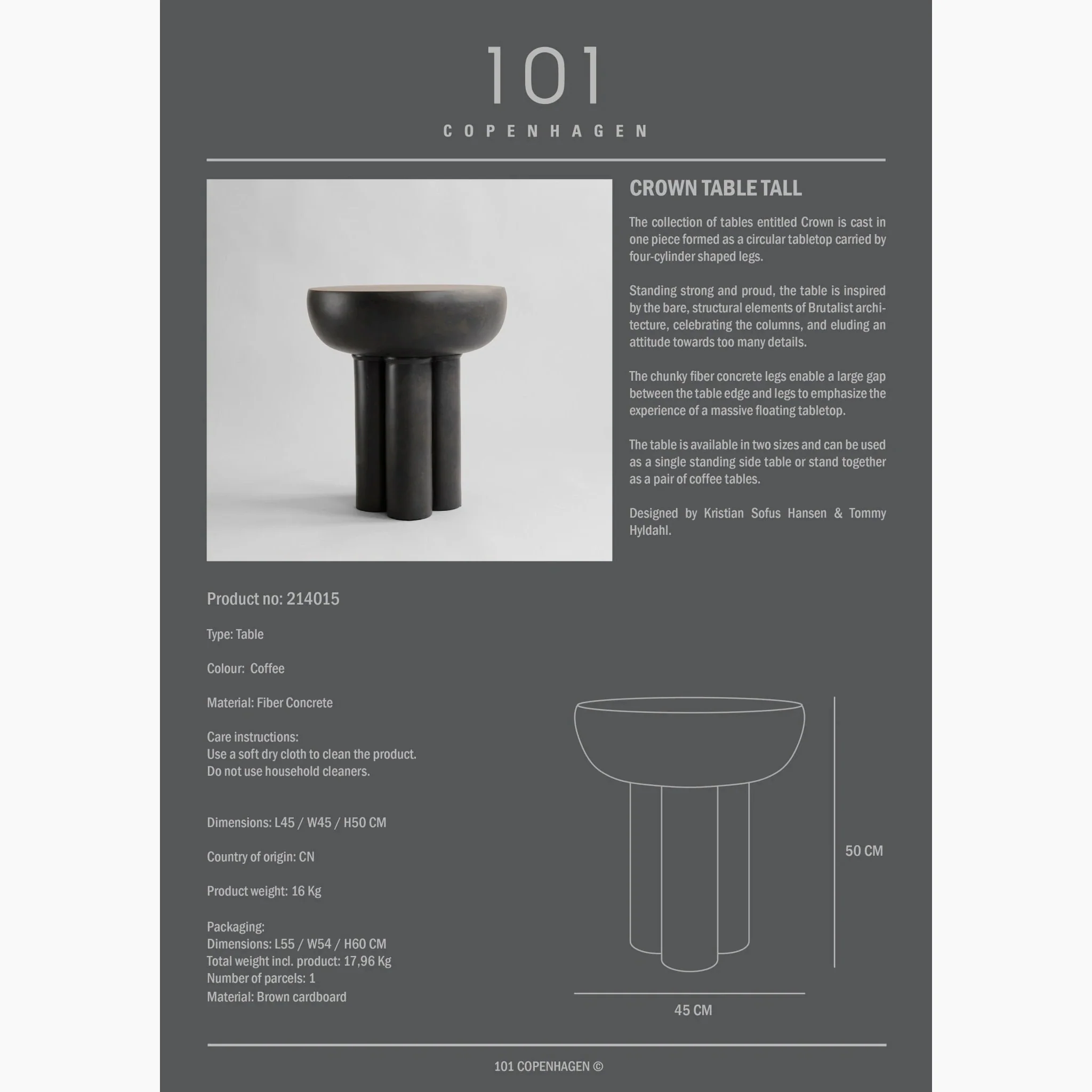 Crown Table, Tall - Coffee - Pickup Only - Image 6
