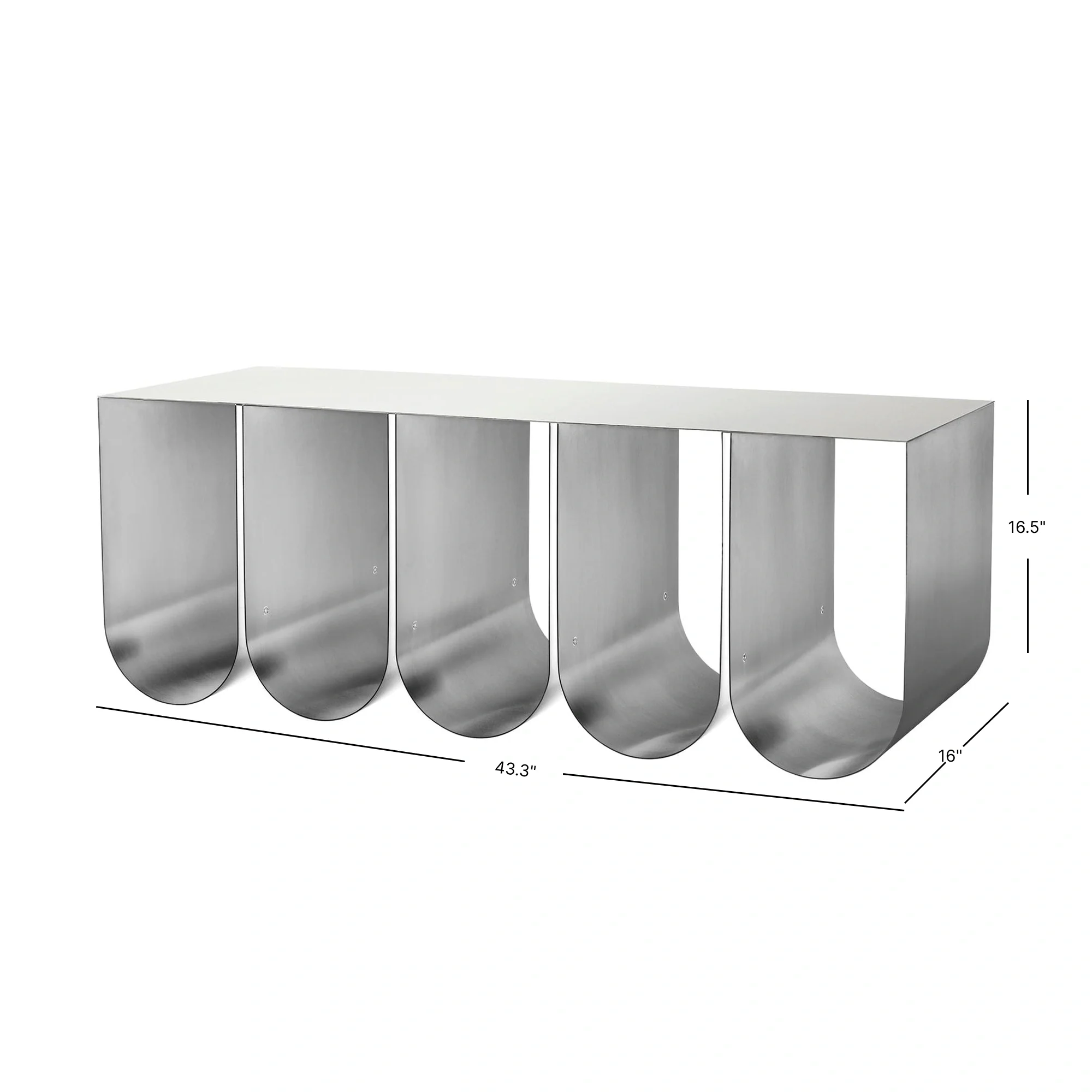 Curved Bench - Stainless Steel - Image 6