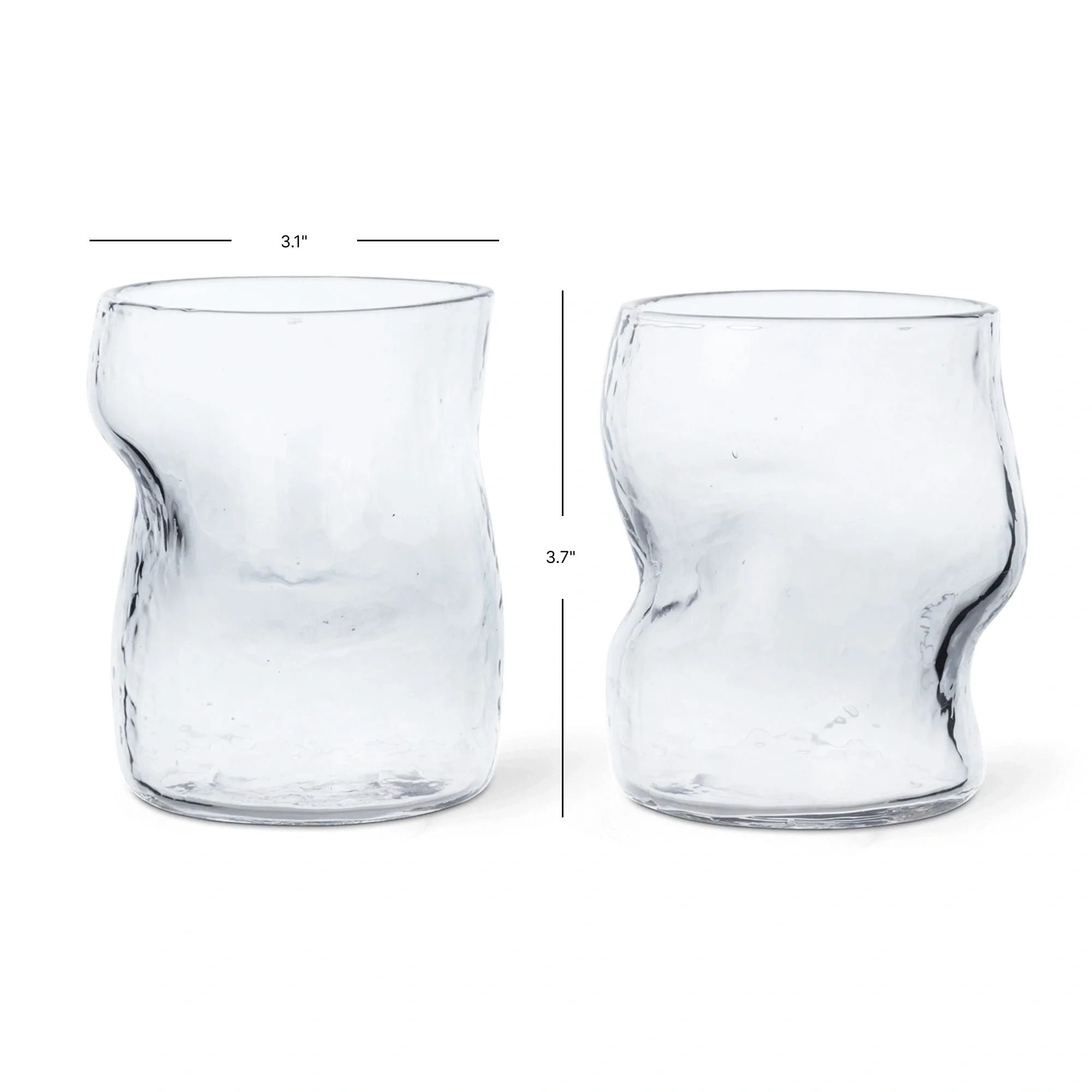 Dimple Glasses - Set of 2 - Clear - Image 4