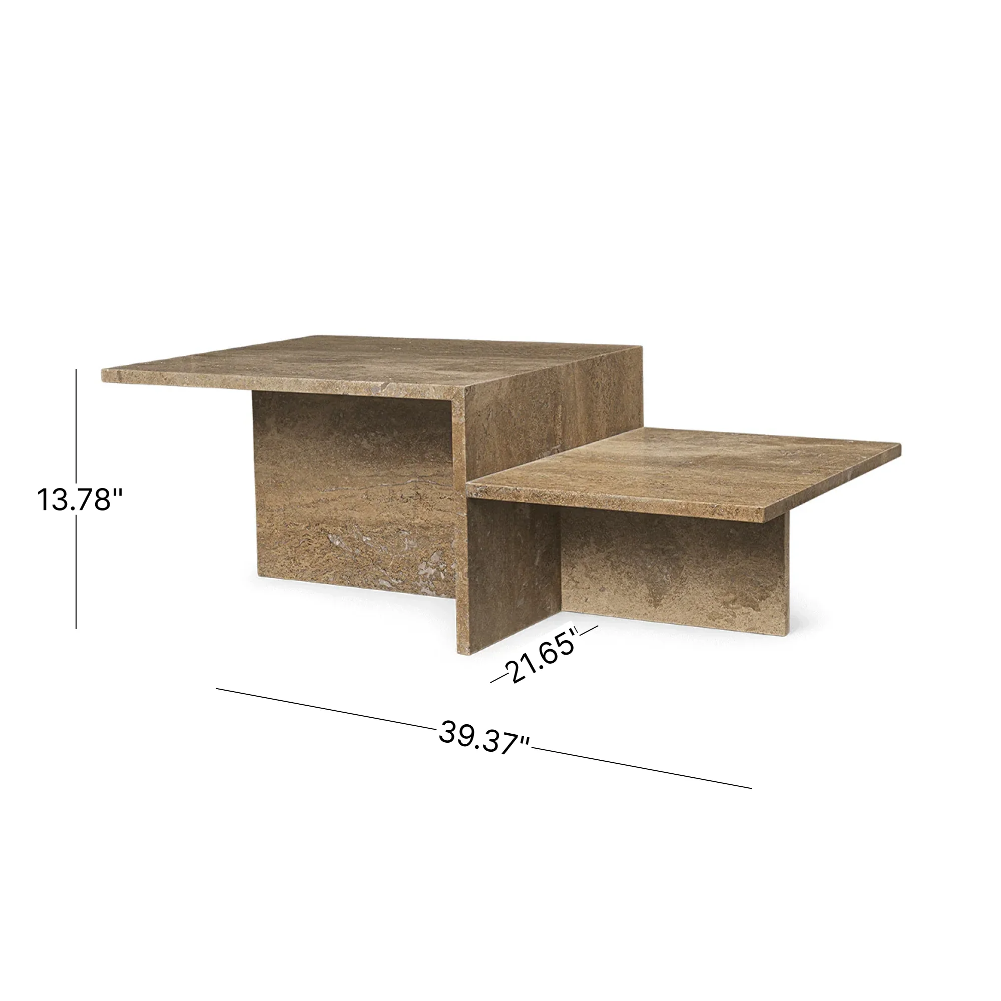 Distinct Coffee Table - Dark Brown Travertine - Image 5