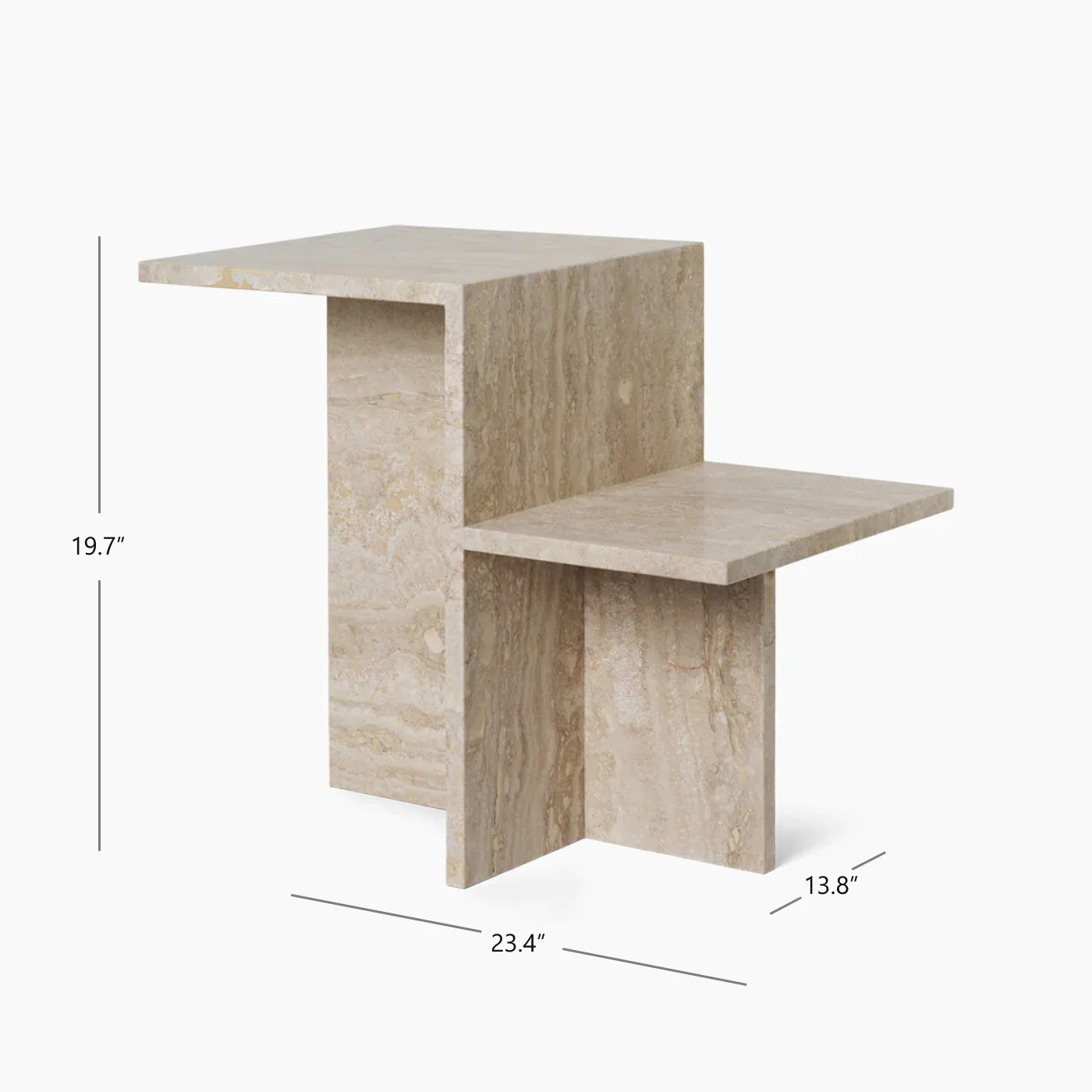 Distinct Side Table - Travertine - Image 10