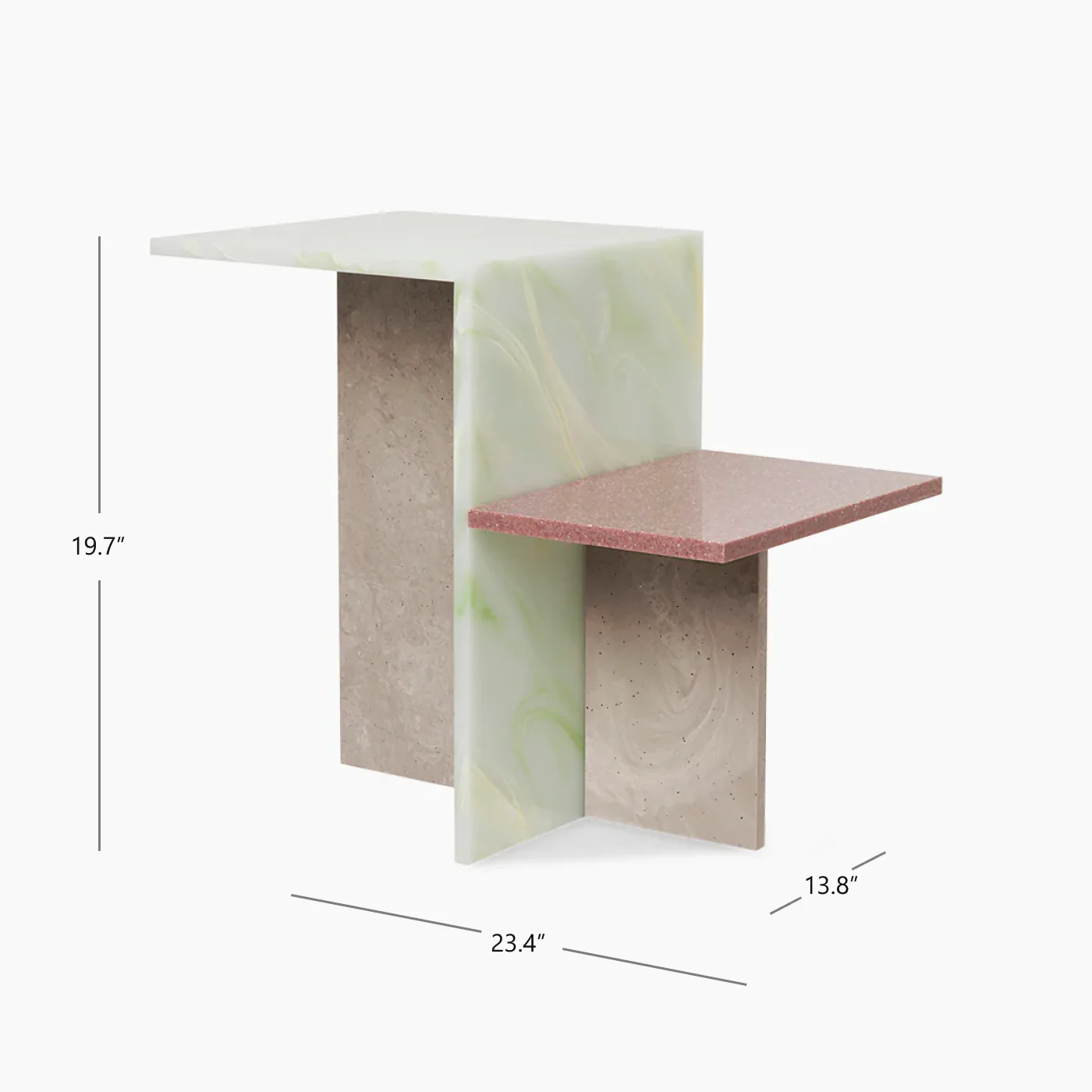 Distinct Side Table - Travertine - Image 9
