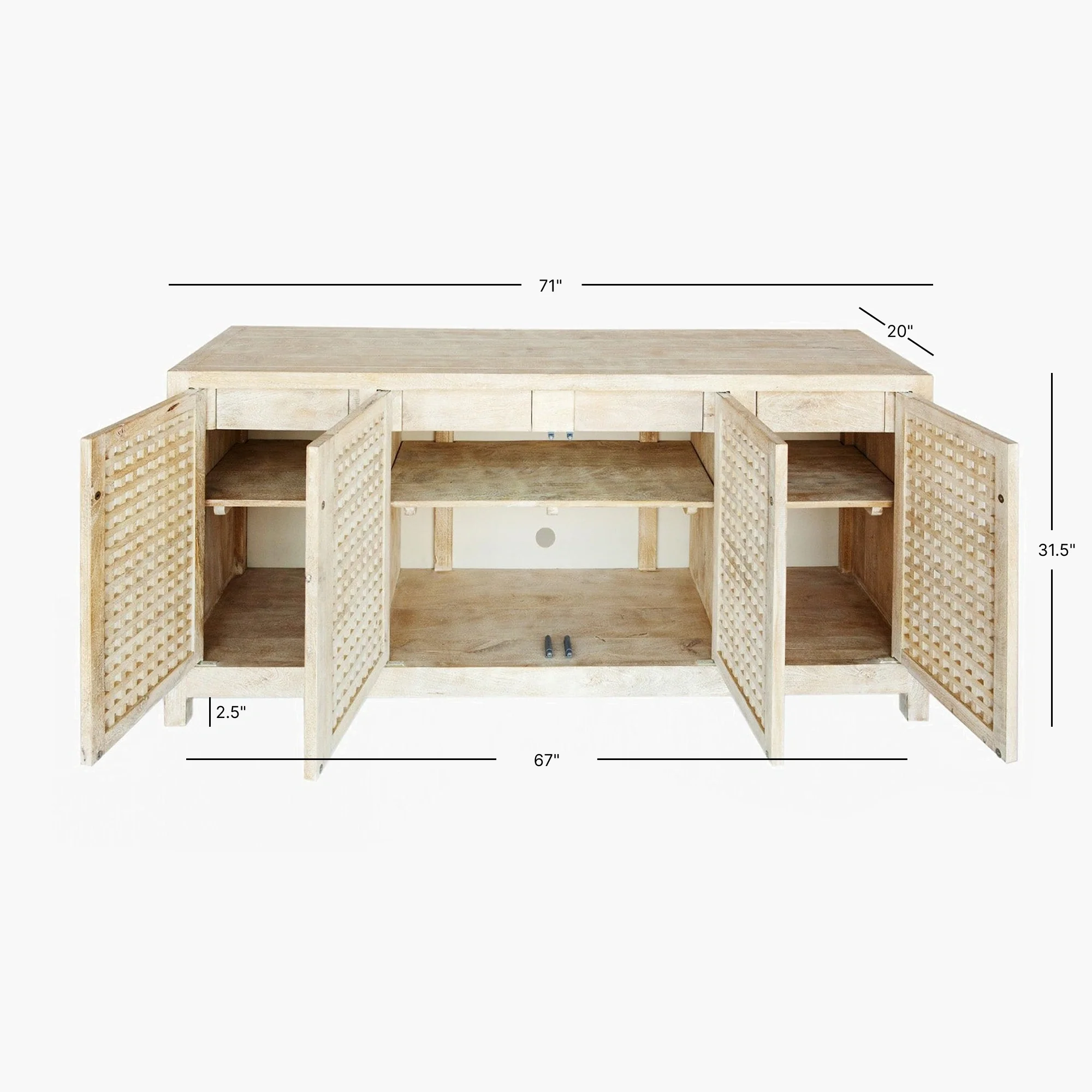 Driftwood Lattice Credenza - Image 5