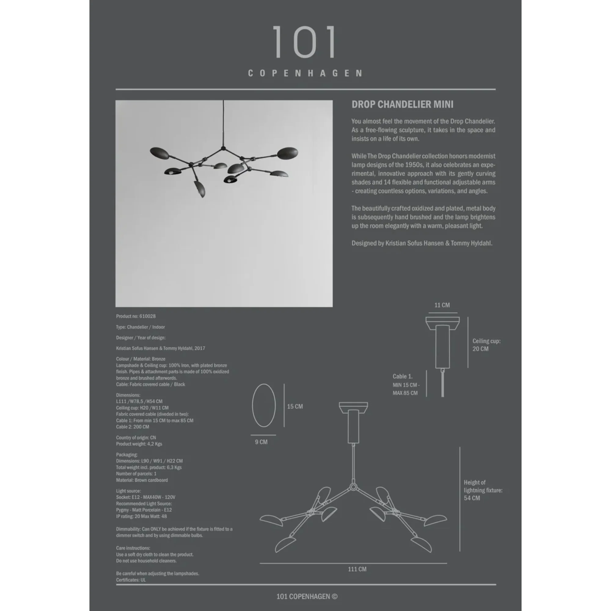 Drop Chandelier, Mini - UL - Image 11