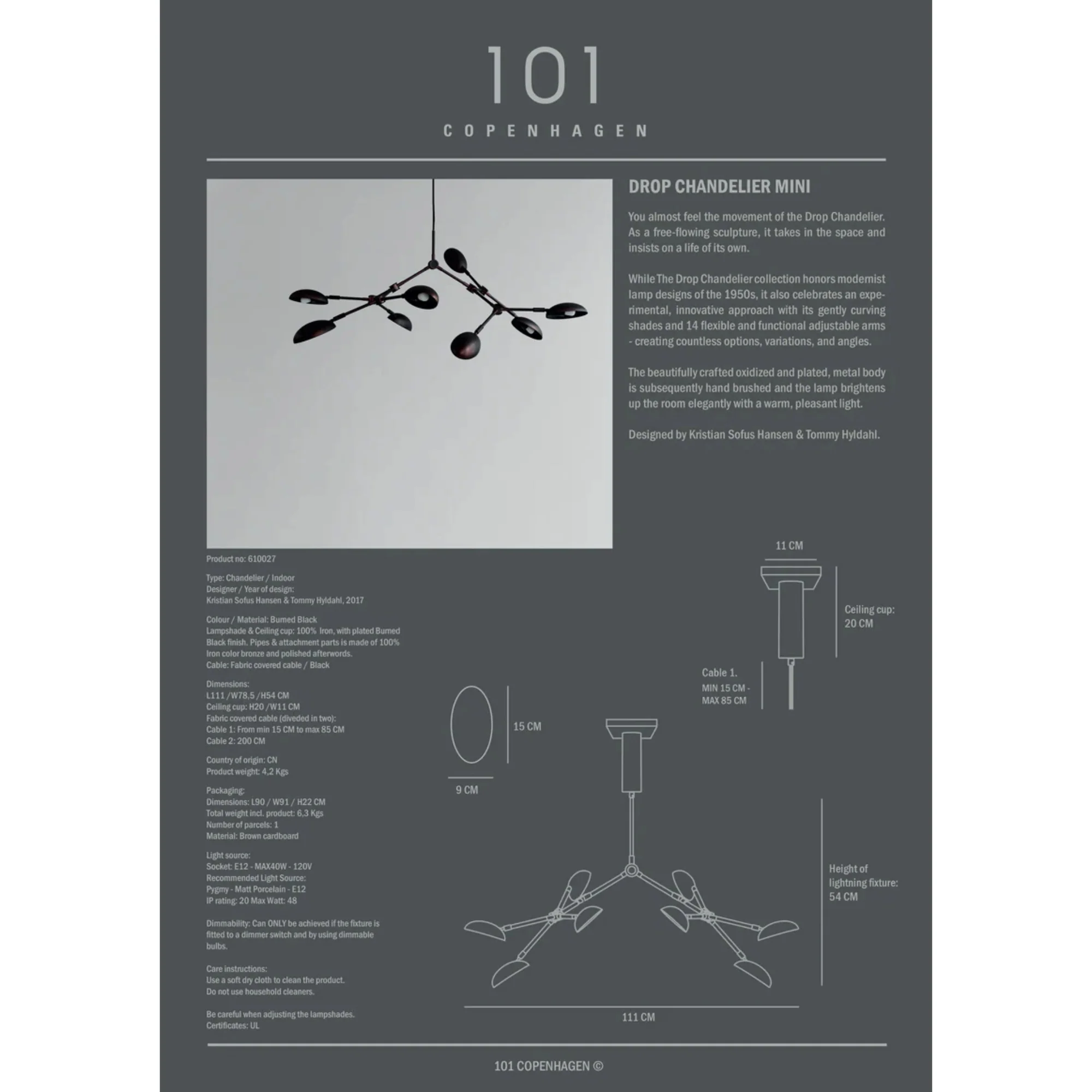 Drop Chandelier, Mini - UL - Image 17