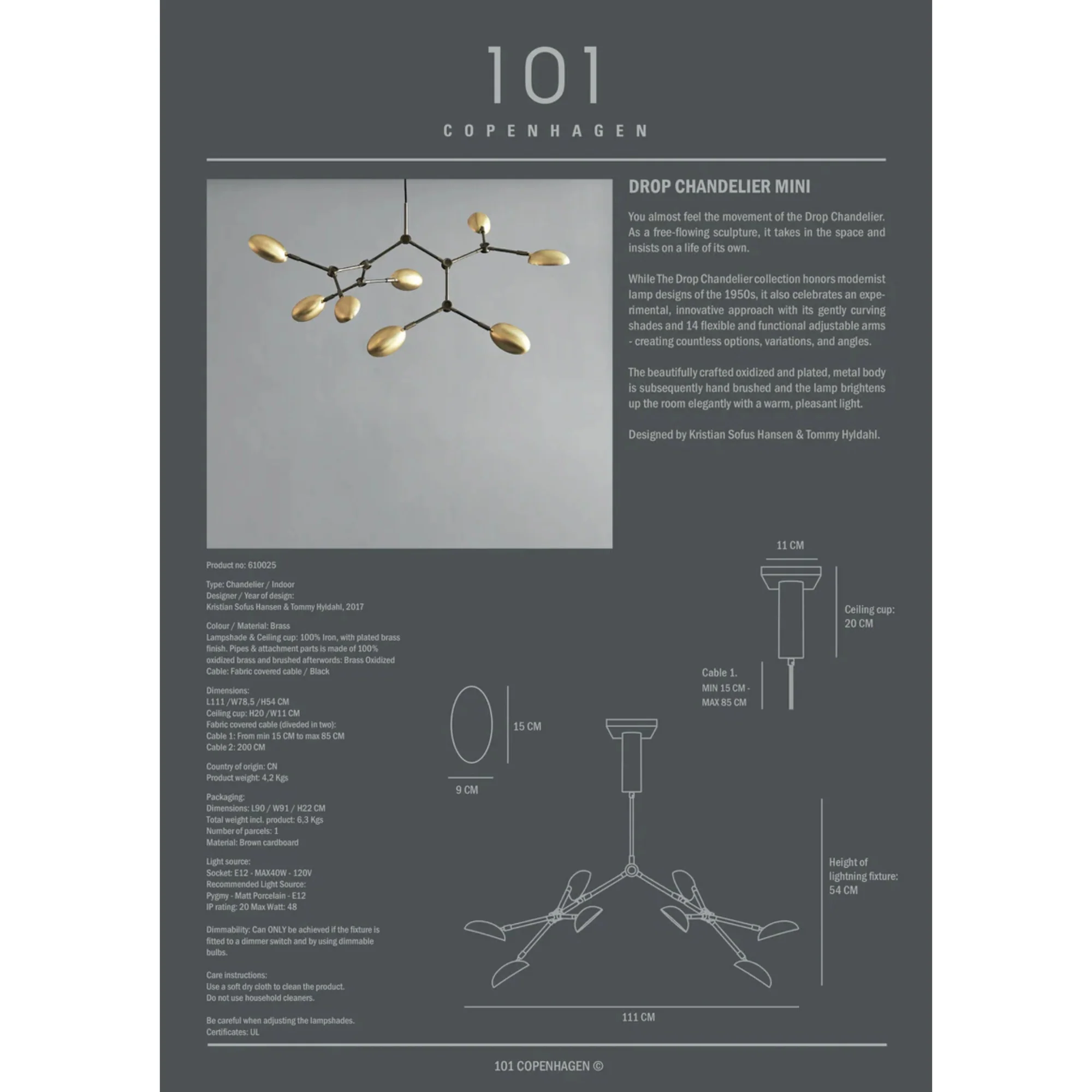 Drop Chandelier, Mini - UL - Image 7