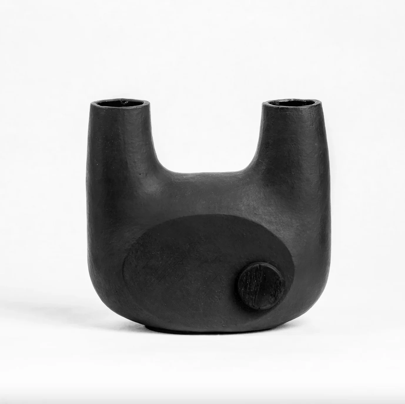 Small Sculpted Vase Black - Image 3