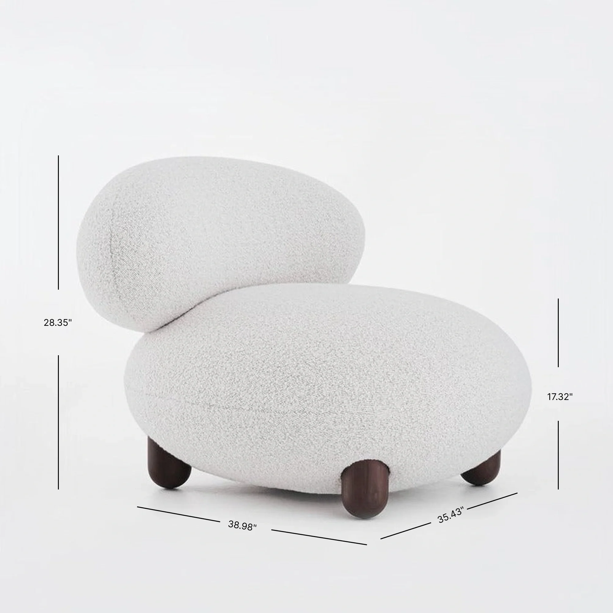 Flock Lounge Chair and Ottoman Set - Col. 1 Ivory -  Open Box - Image 10