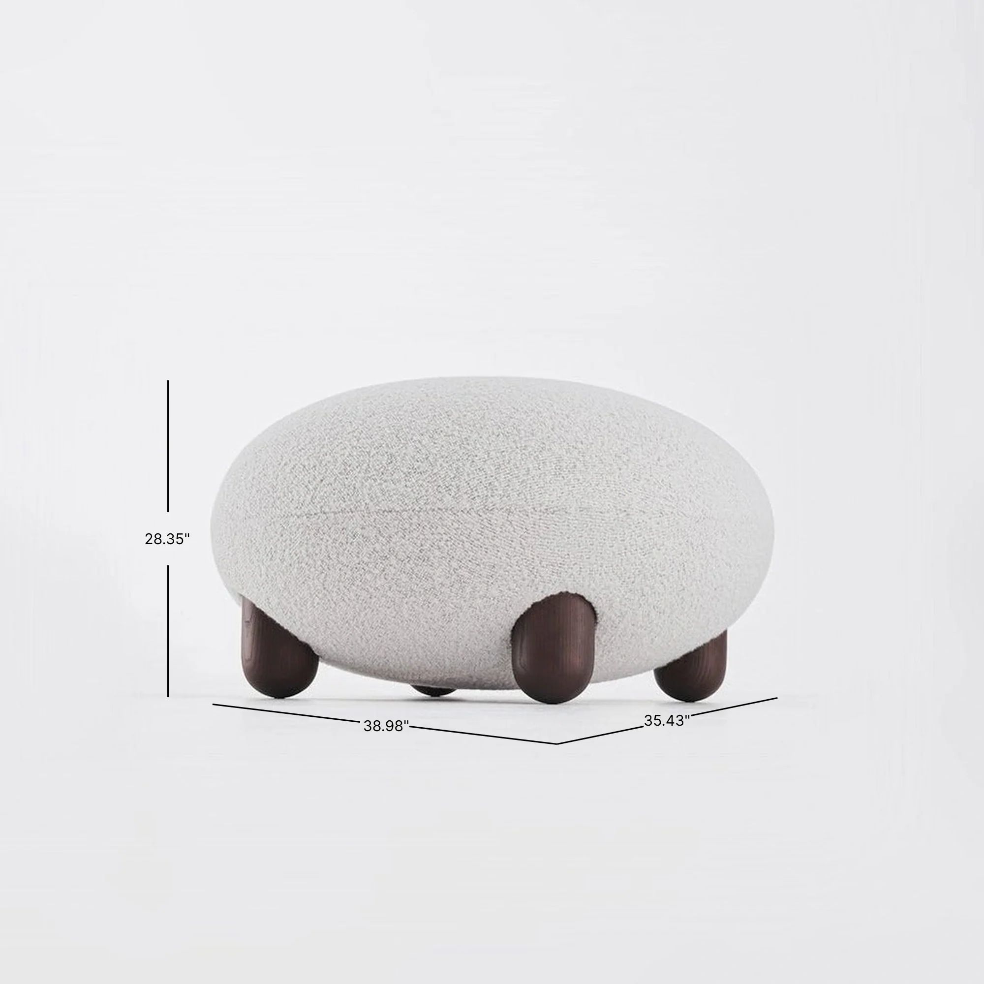 Flock Lounge Chair and Ottoman Set - Col. 1 Ivory -  Open Box - Image 11