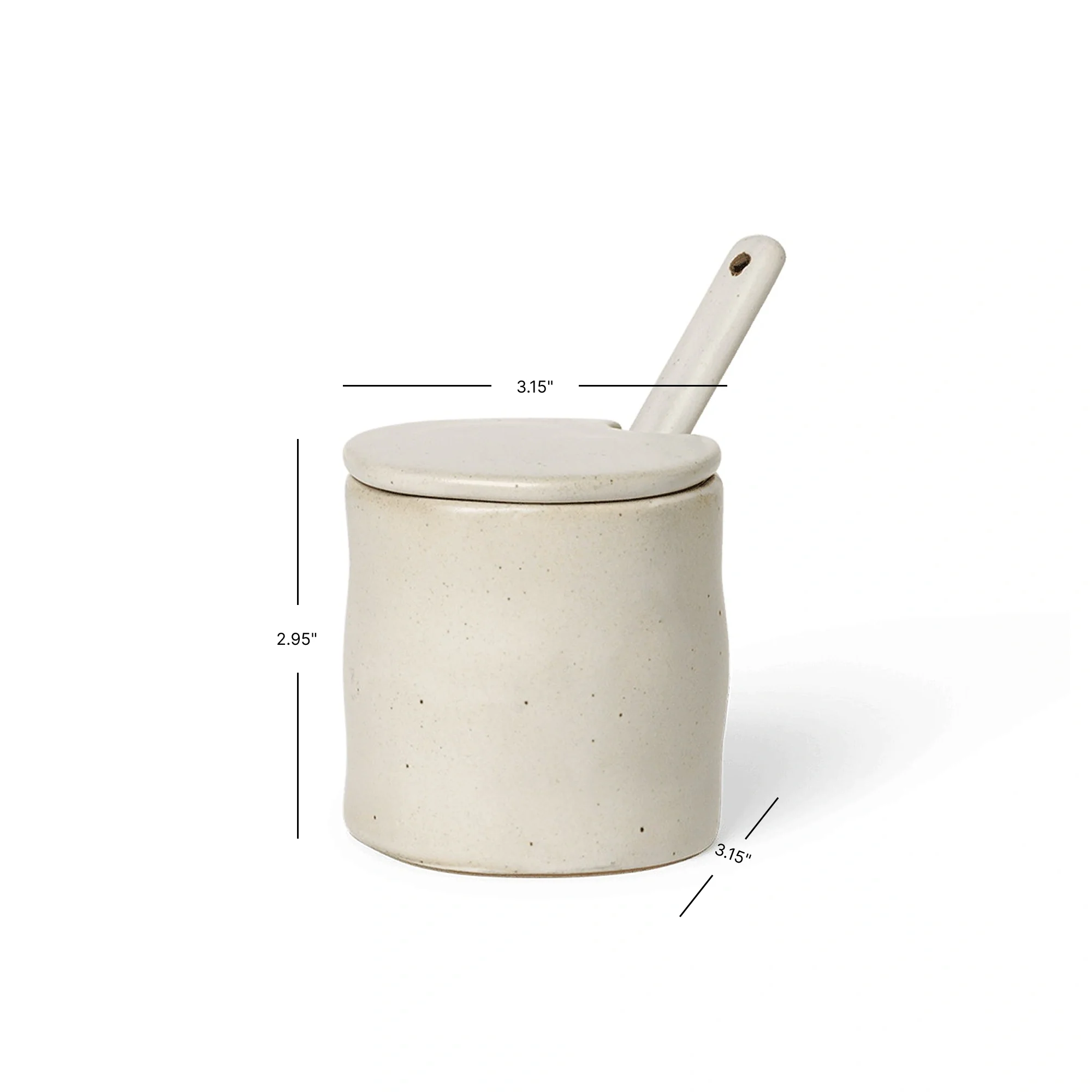 Flow Jar with spoon - Off-white Speckle - Image 4