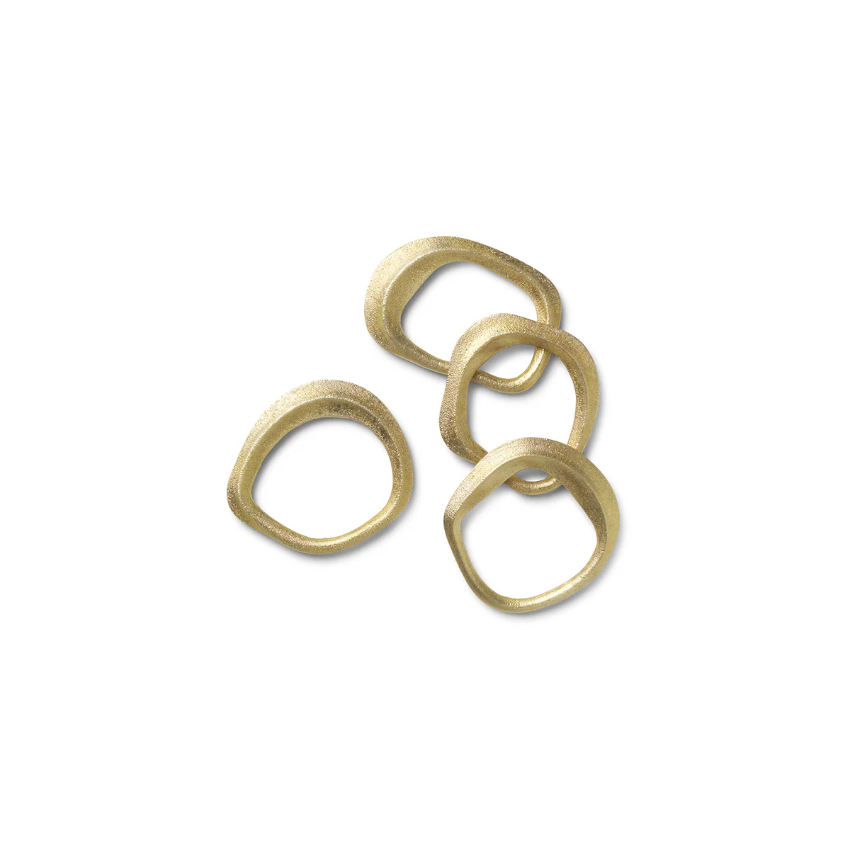 Flow Napkin Rings - Set of 4 - Brass - Image 3