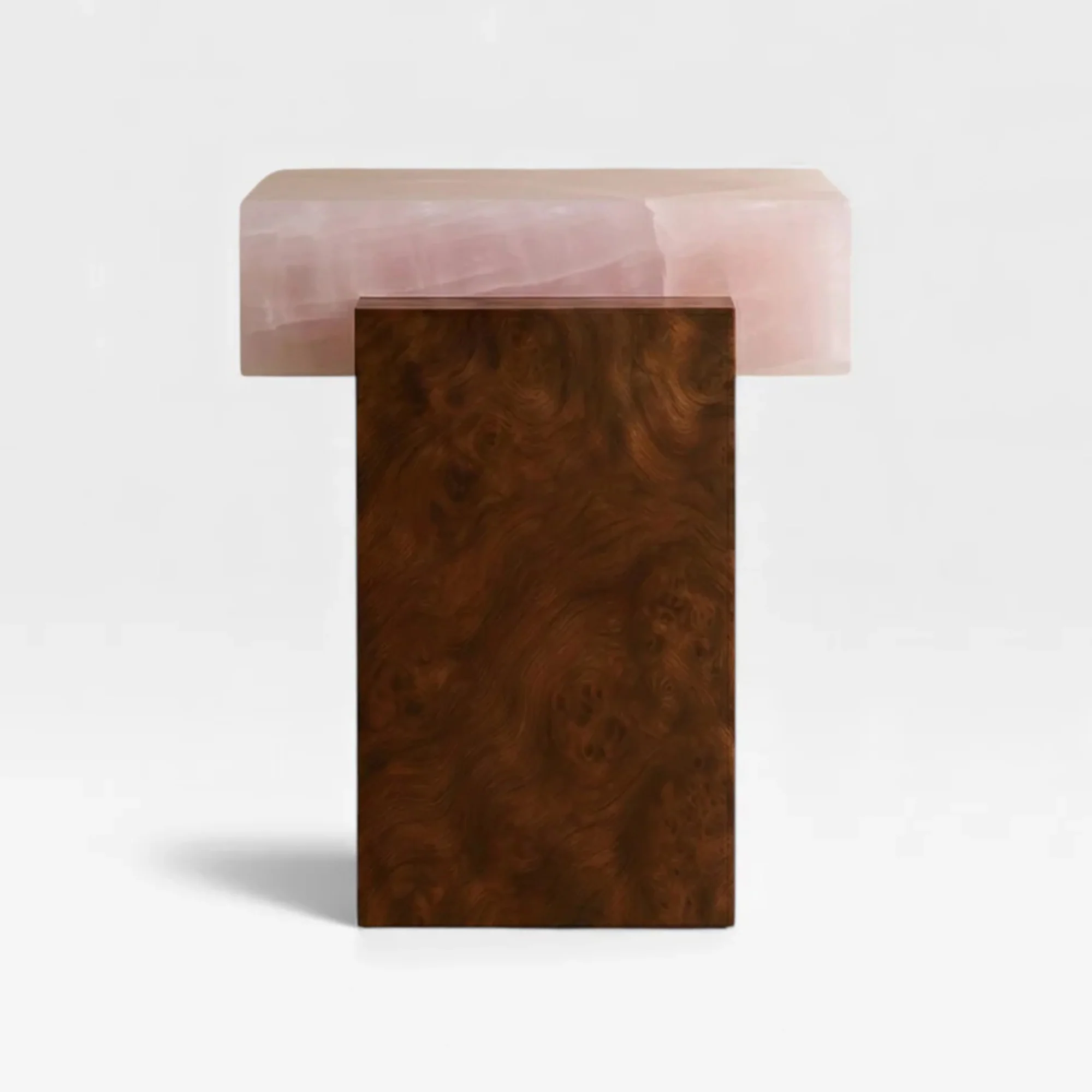 Gaia Burl Wood and Pink Onyx Table - Image 2