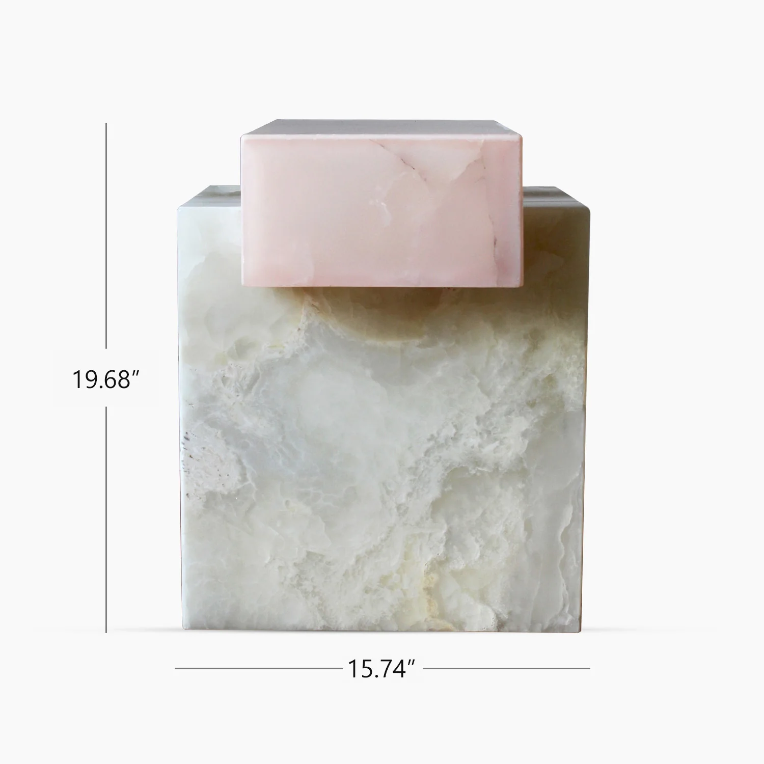 Gaia White And Pink Onyx Table - Image 6