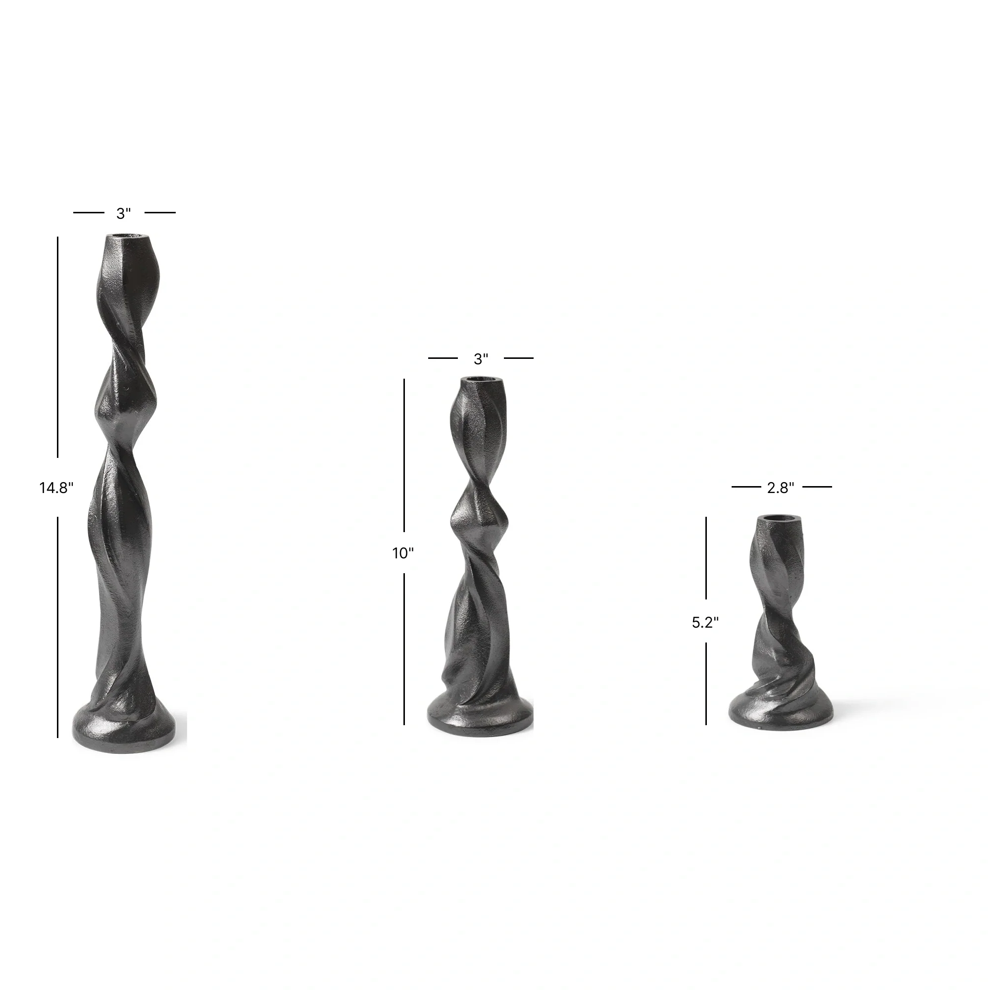 Gale Candle Holder - Blackened Aluminum - Image 12
